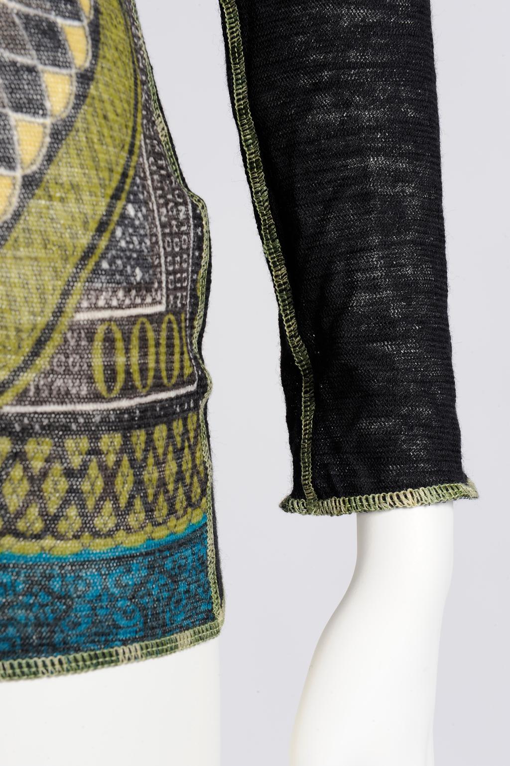 Jean Paul Gaultier Currency Print Mesh Turtleneck Top, Fall-Winter 1994-1995 In New Condition In Geneva, CH