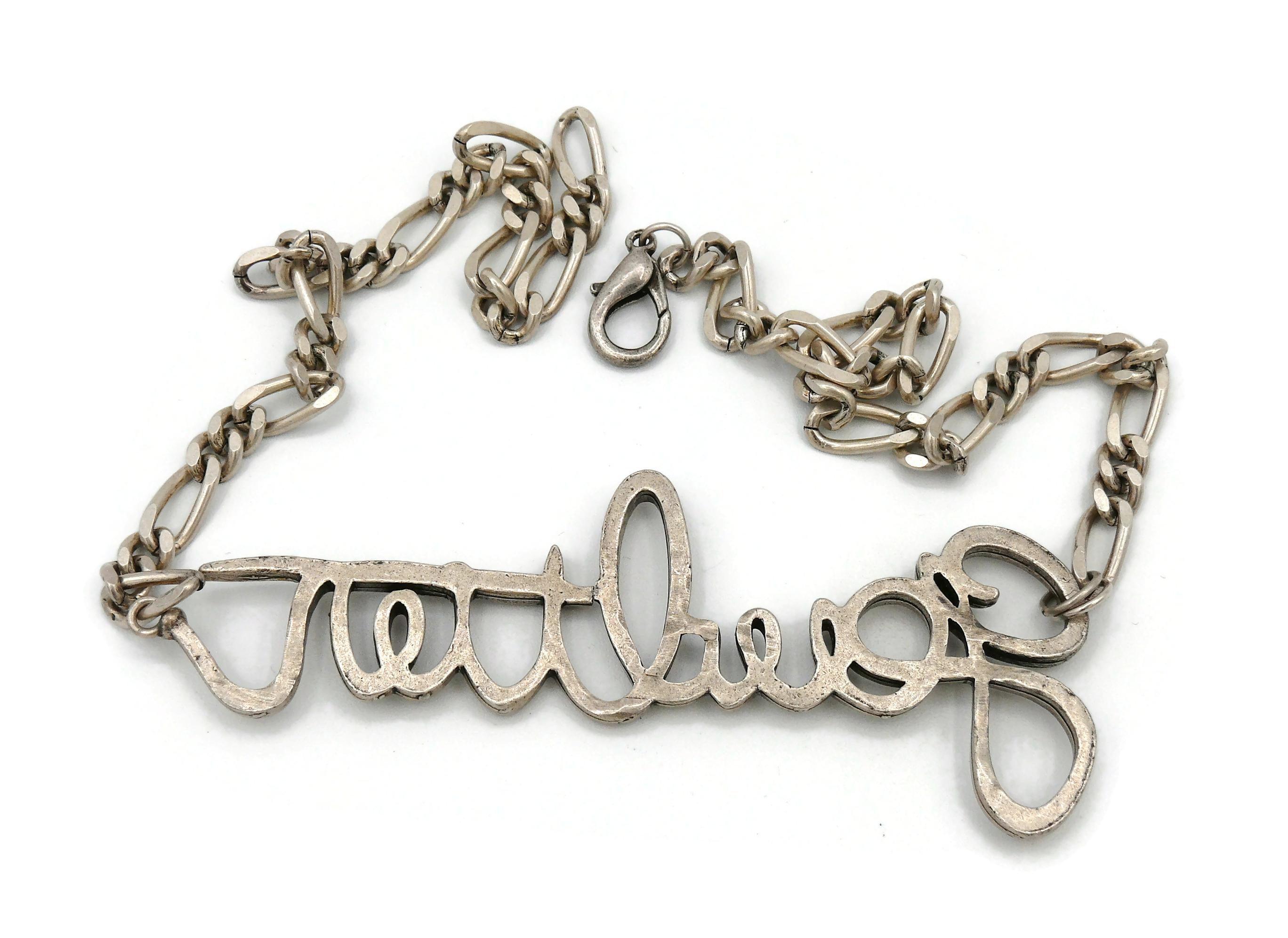 Jean Paul Gaultier Cursive Signature Necklace For Sale 6