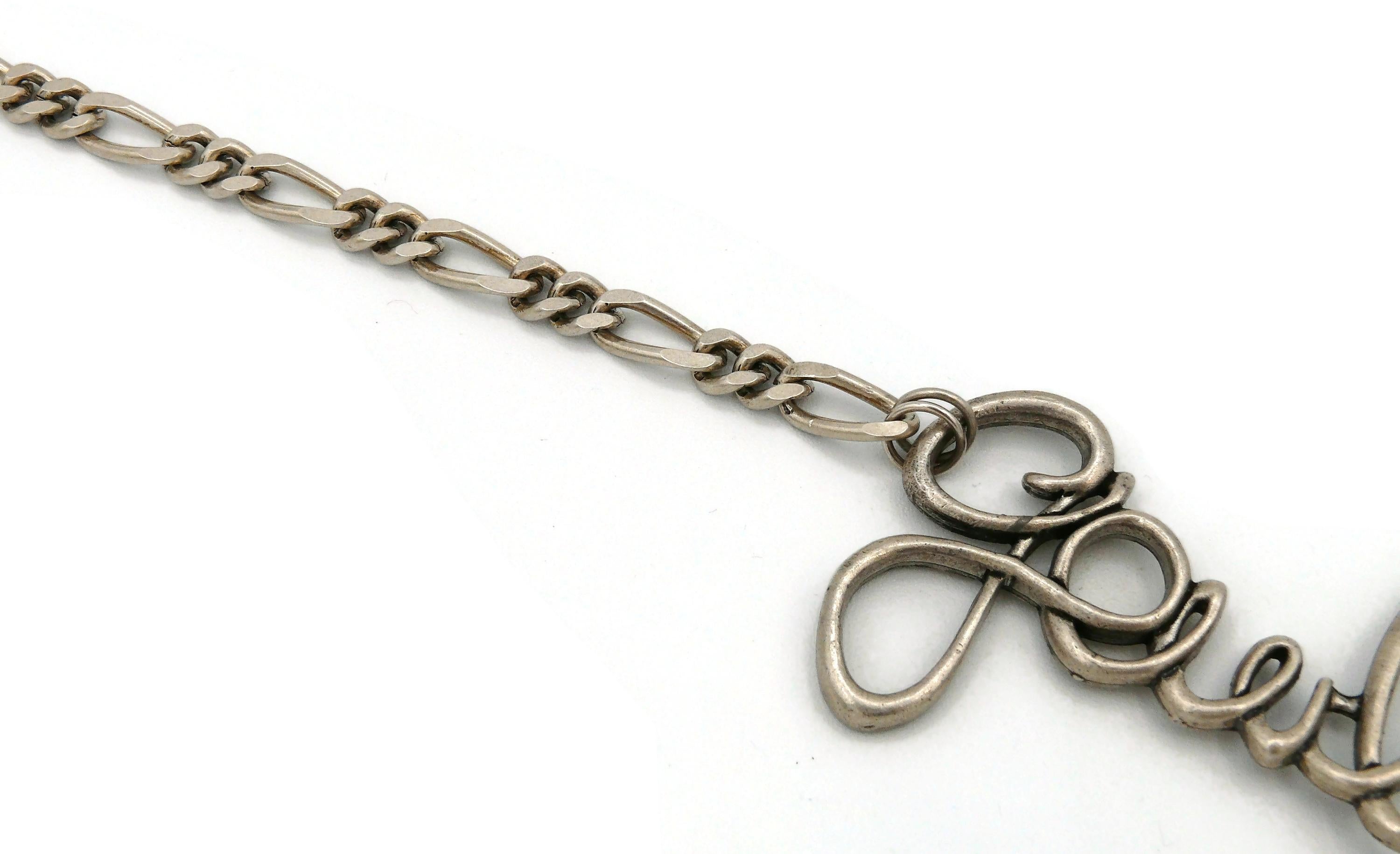 JEAN PAUL GAULTIER (Attributed To) Cursive Signature Necklace For Sale 1