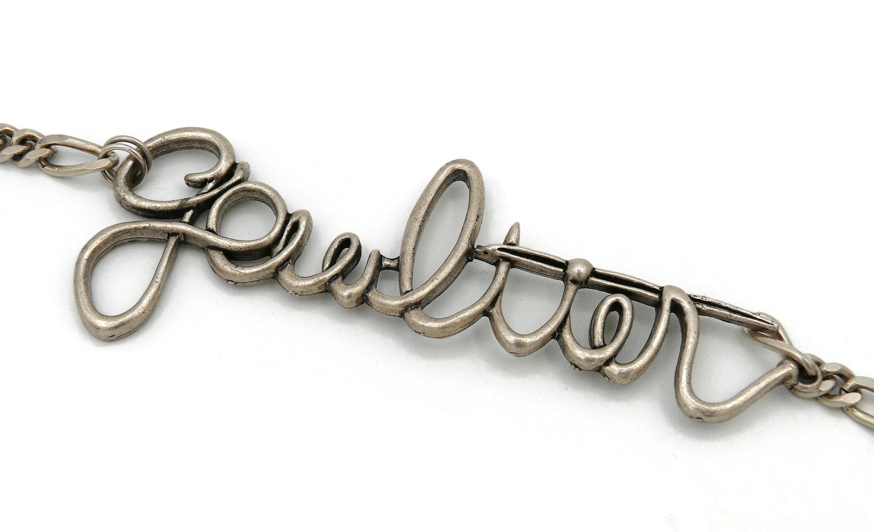 Jean Paul Gaultier Cursive Signature Necklace For Sale 2
