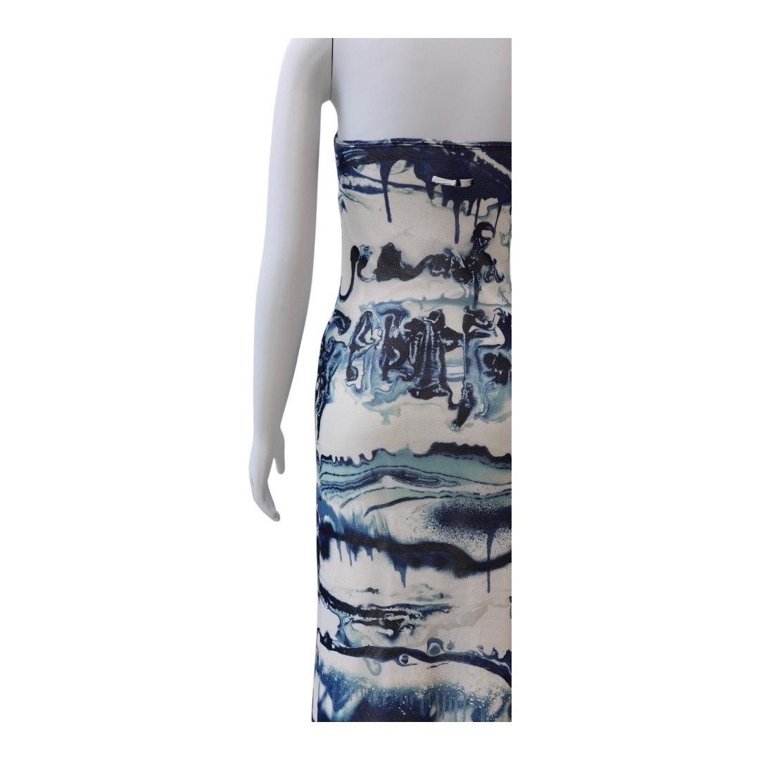 Jean Paul Gaultier “Curve” Printed Mesh Dress For Sale 1