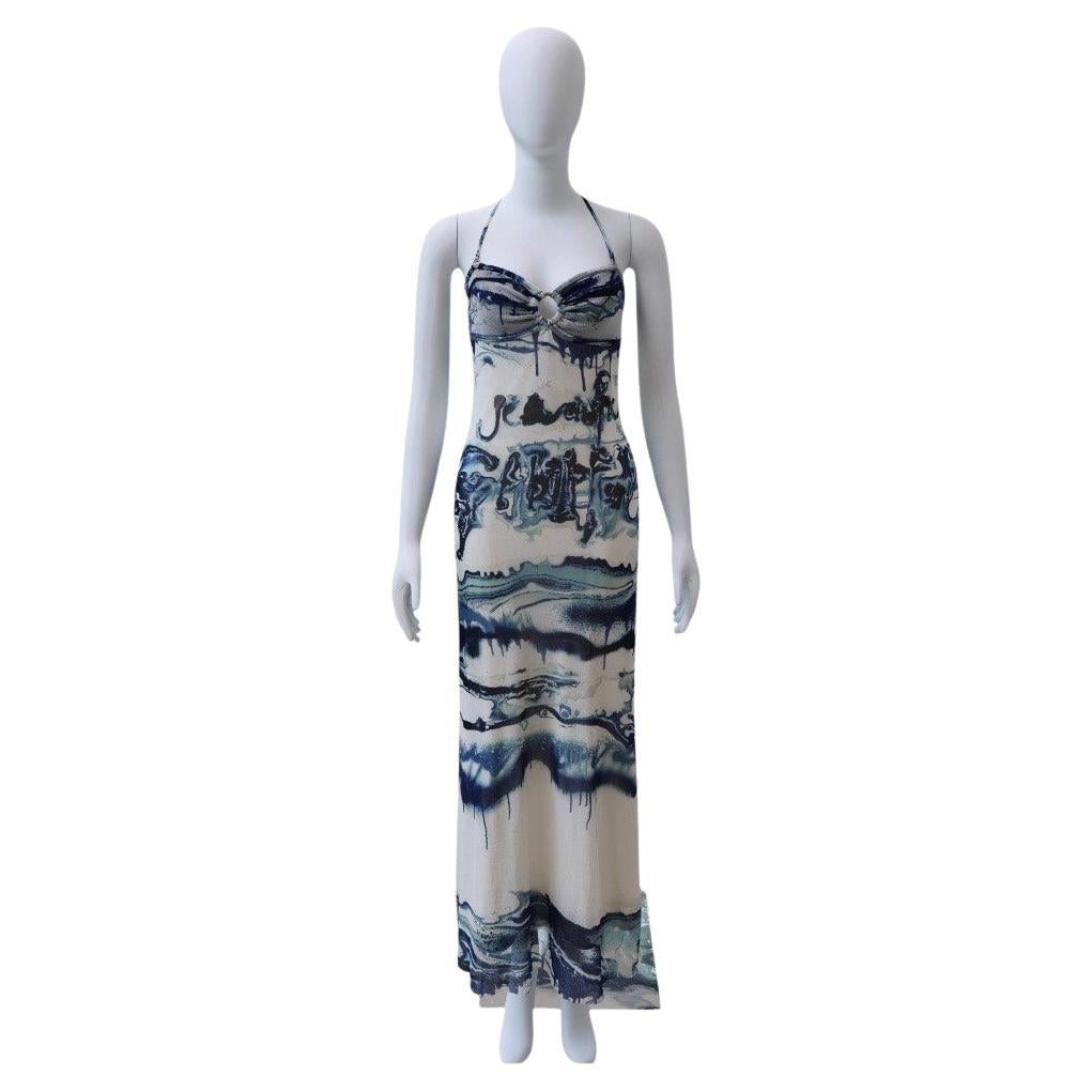 Jean Paul Gaultier “Curve” Printed Mesh Dress For Sale
