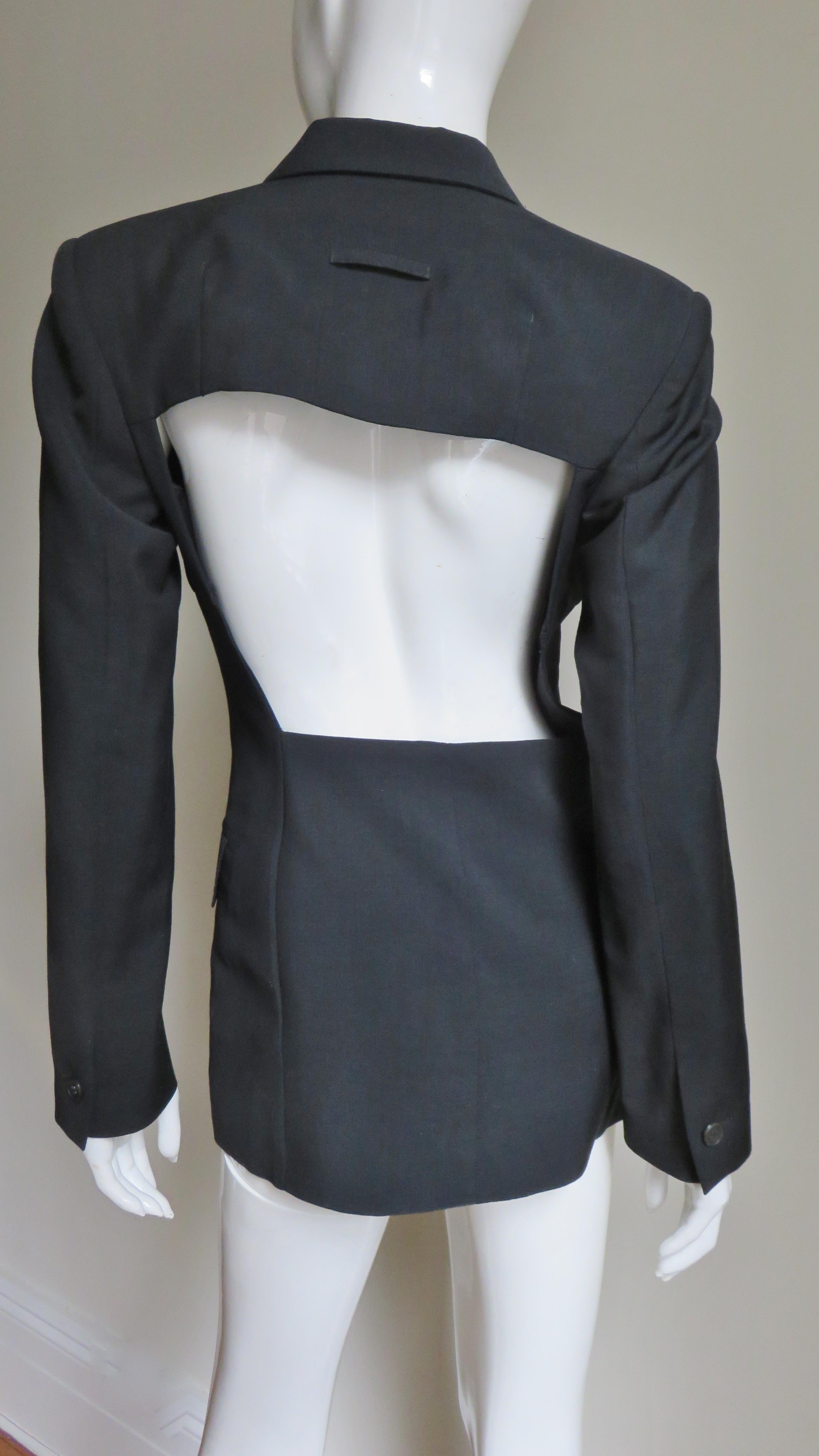 Black Jean Paul Gaultier Cut Out Back Blazer