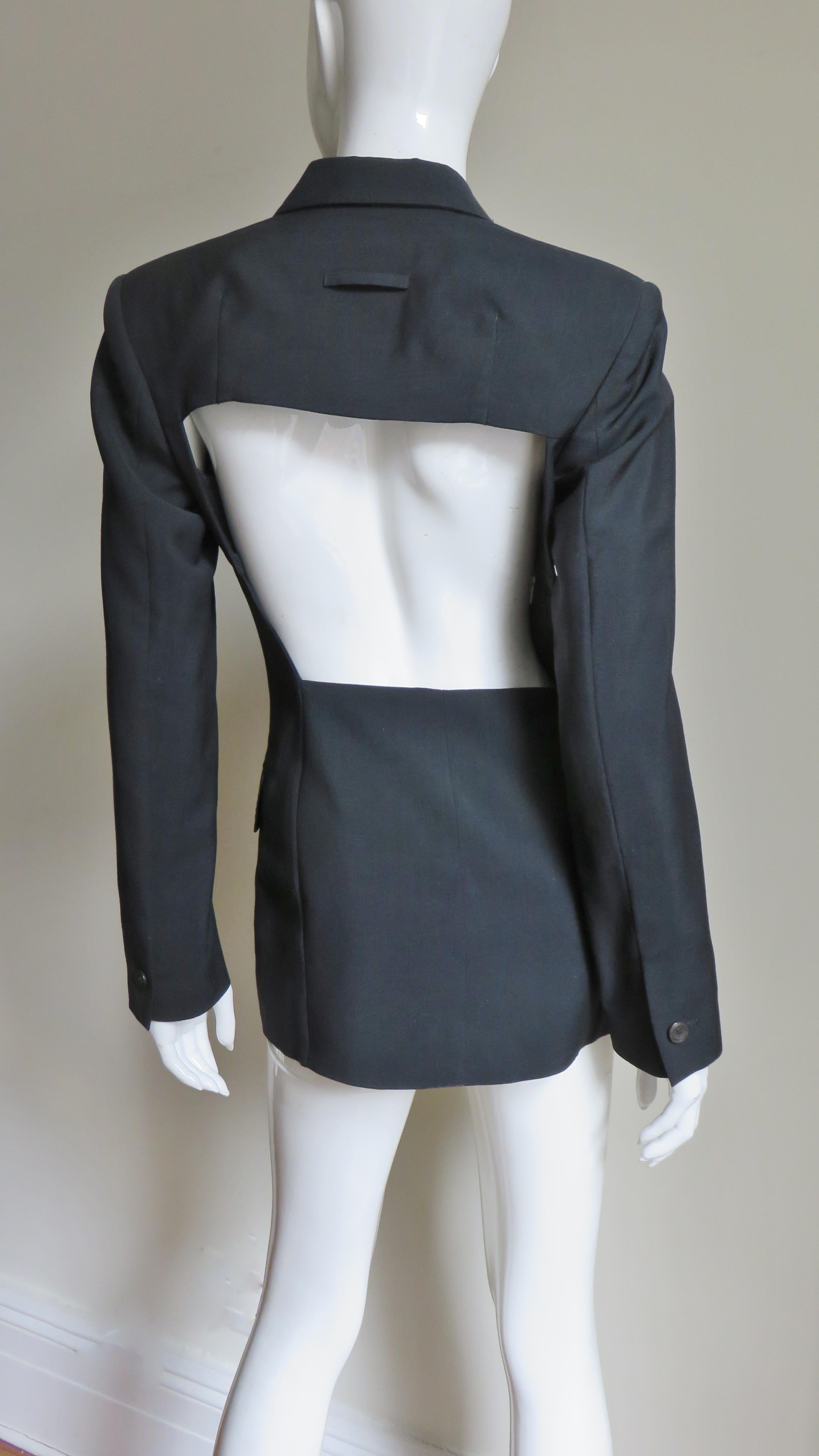 Jean Paul Gaultier Cut Out Back Blazer In Good Condition In Water Mill, NY
