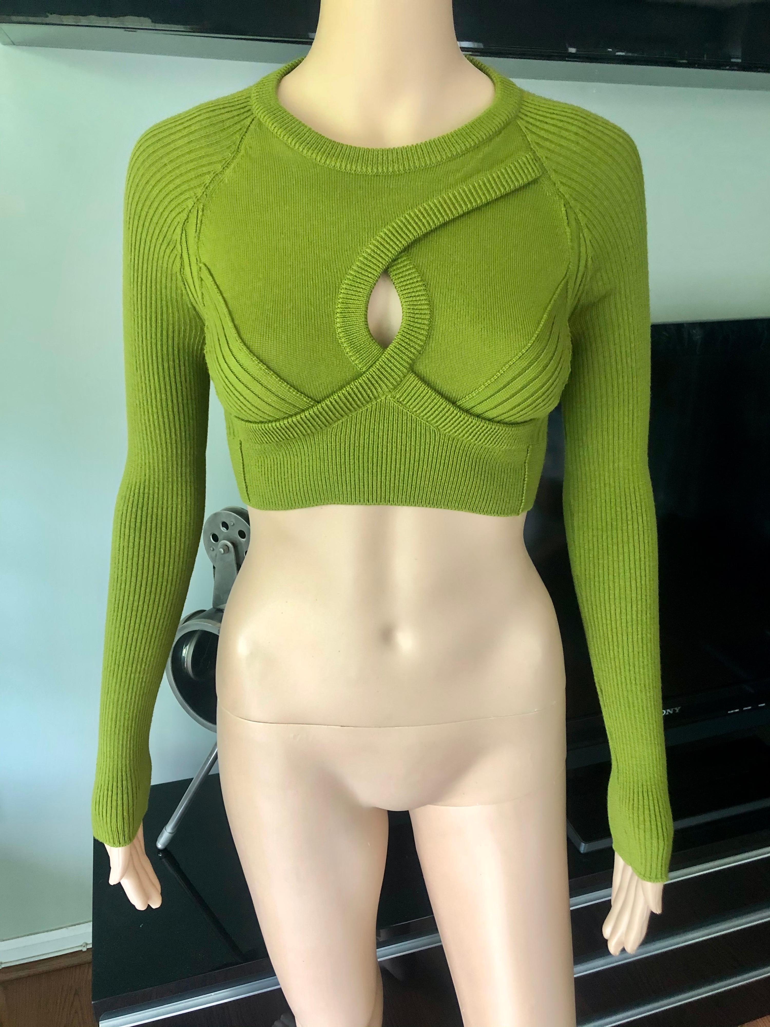 Jean Paul Gaultier Cutout Crop Sweater Top Bon état - En vente à Naples, FL