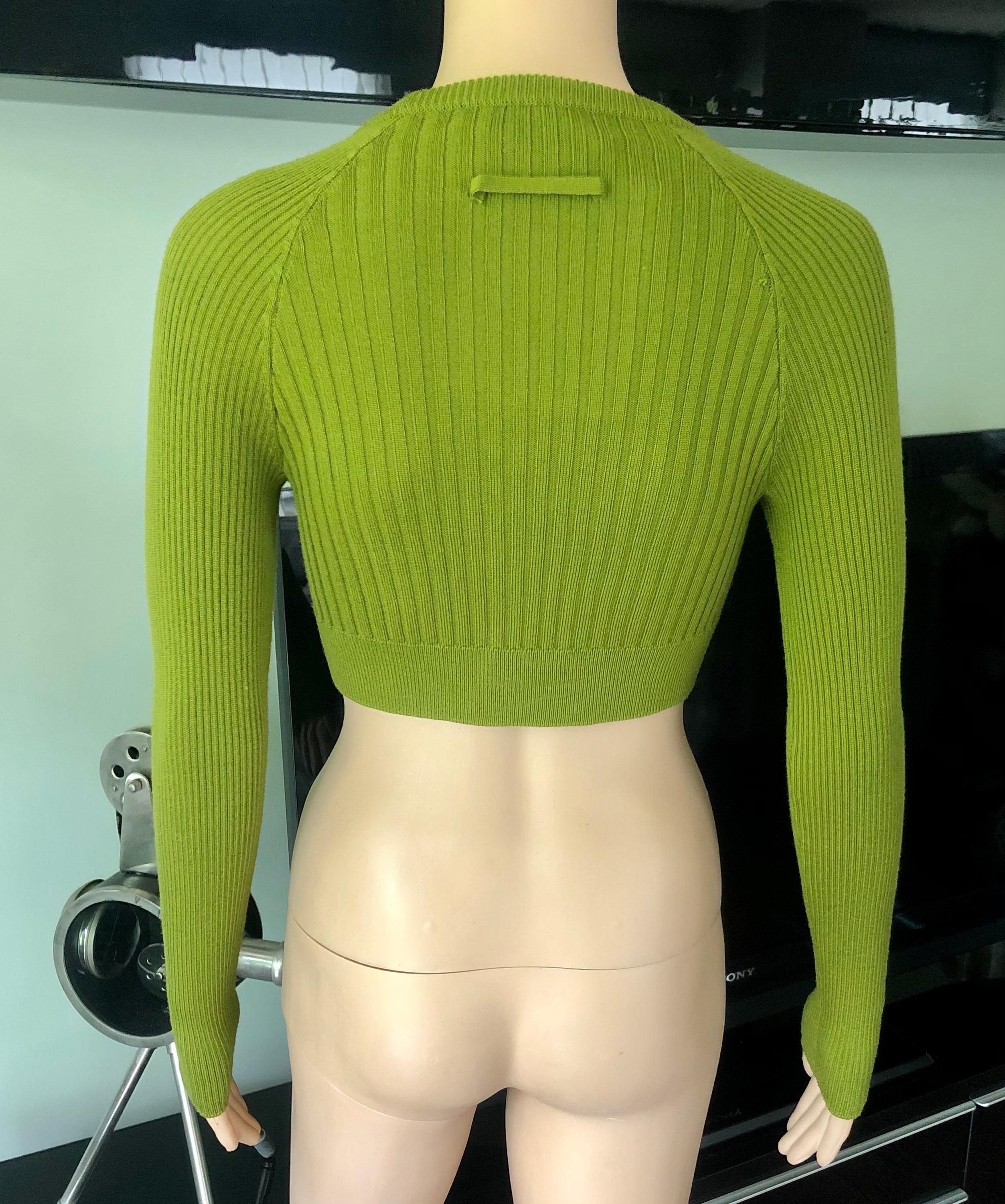 Jean Paul Gaultier Cutout Crop Sweater Top en vente 2