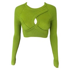 Jean Paul Gaultier Cutout Crop Sweater Top