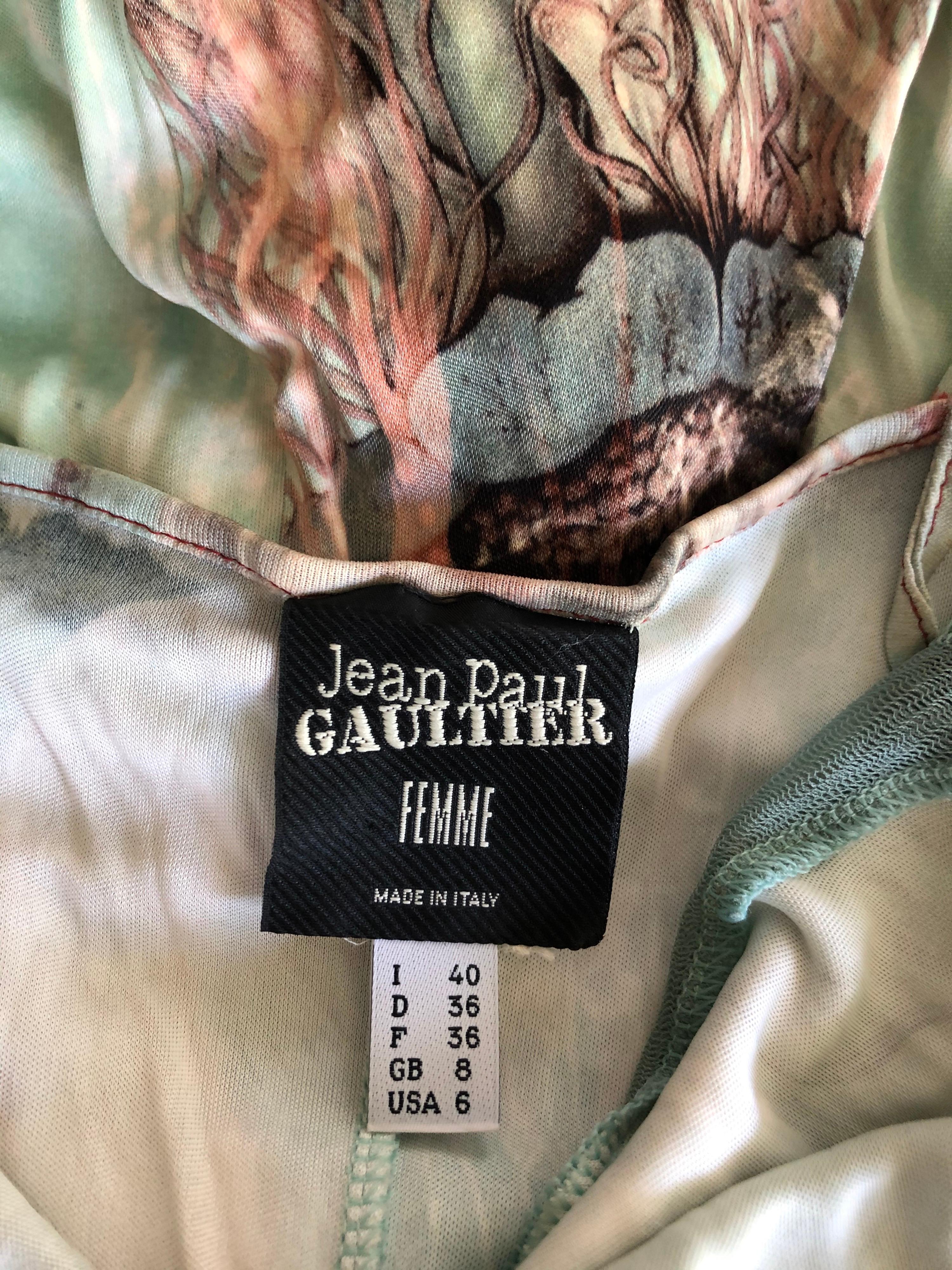 Women's or Men's Jean Paul Gaultier S/S 2008 Cutout Sheer Mesh Panels Bodycon Dress For Sale