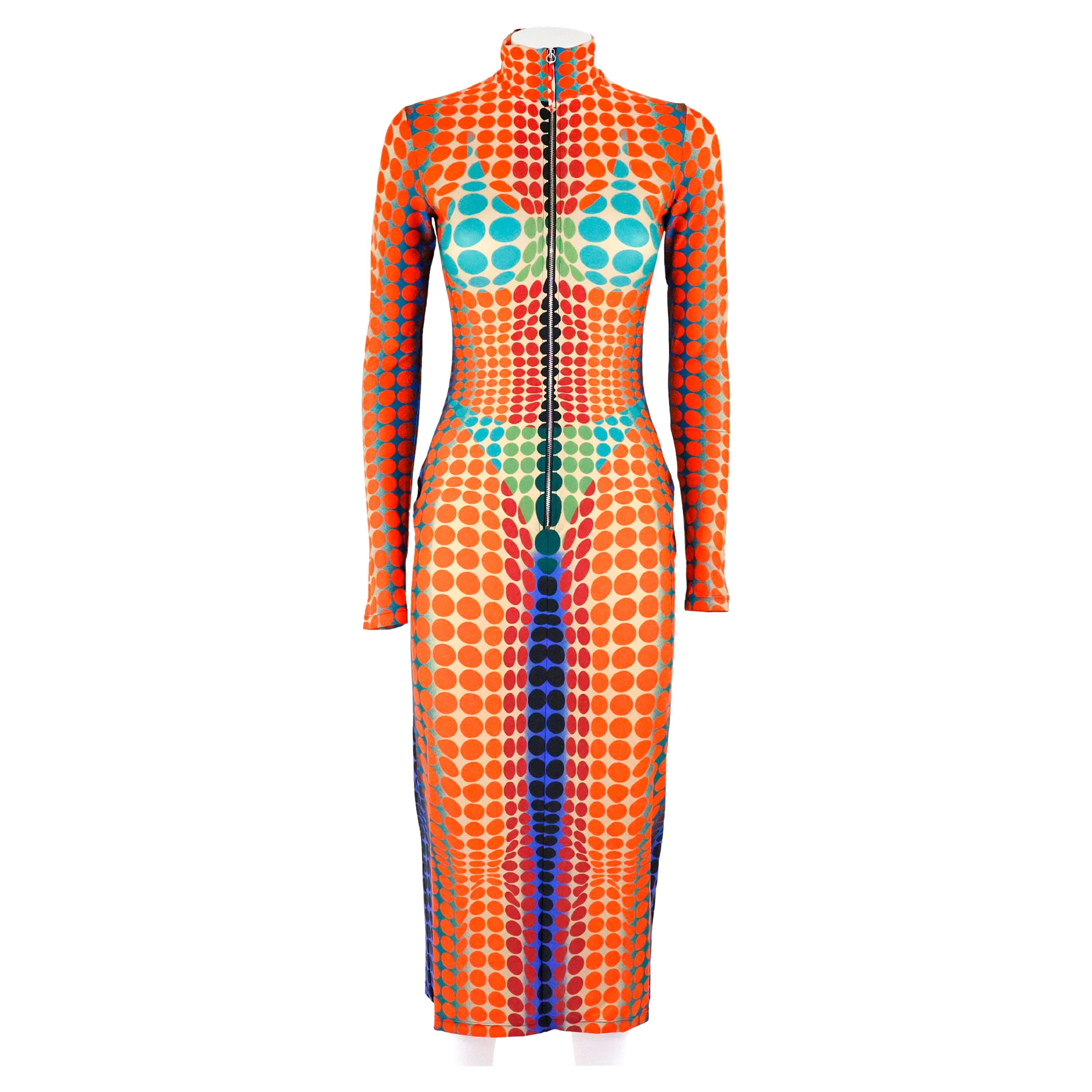 Jean Paul Gaultier Cyber Dots Lycra Dress For Sale