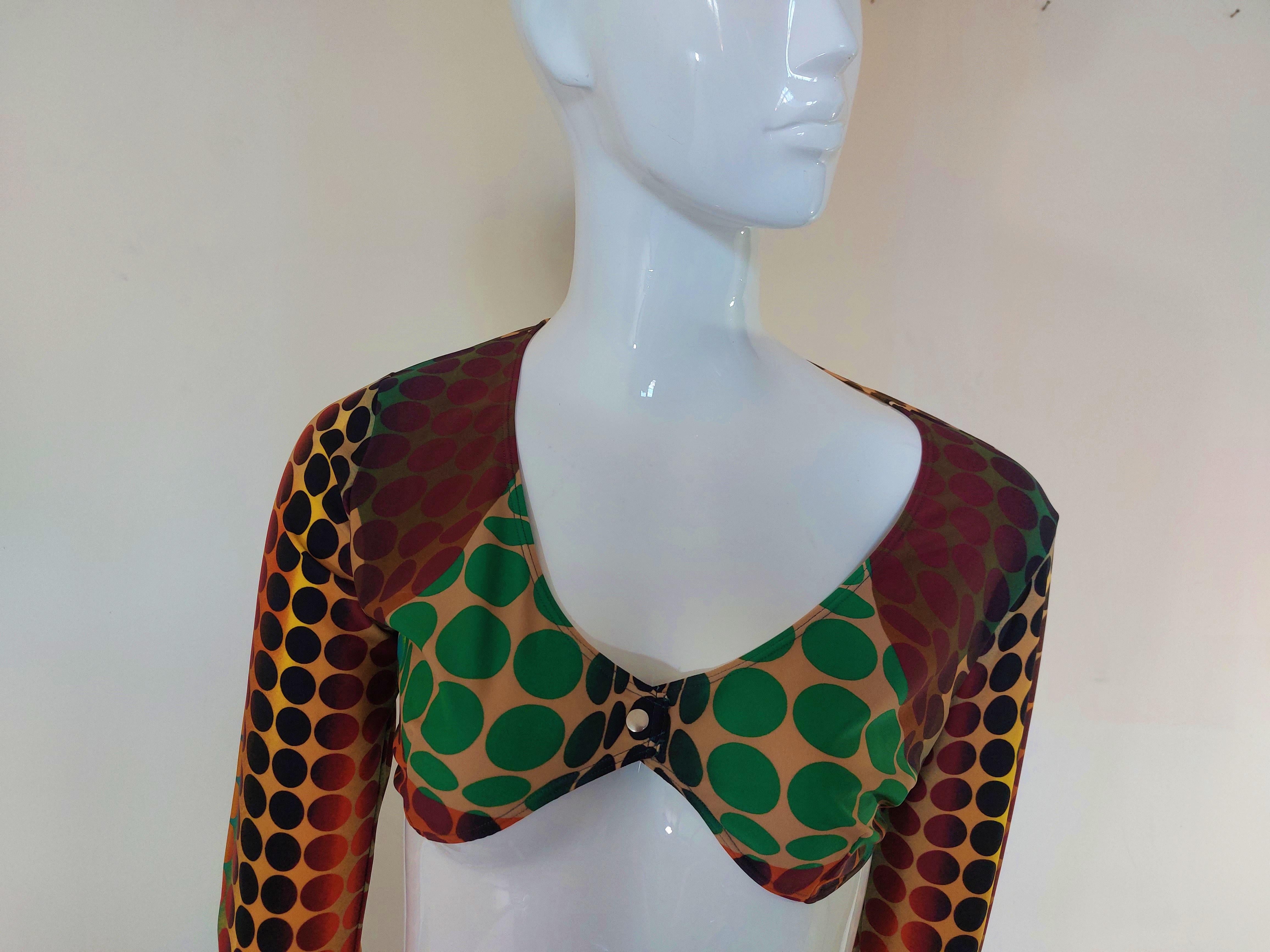  Jean-Paul Gaultier Cyber Psychedelic Dots  Optical Illusion Crop top Bustier  For Sale 6
