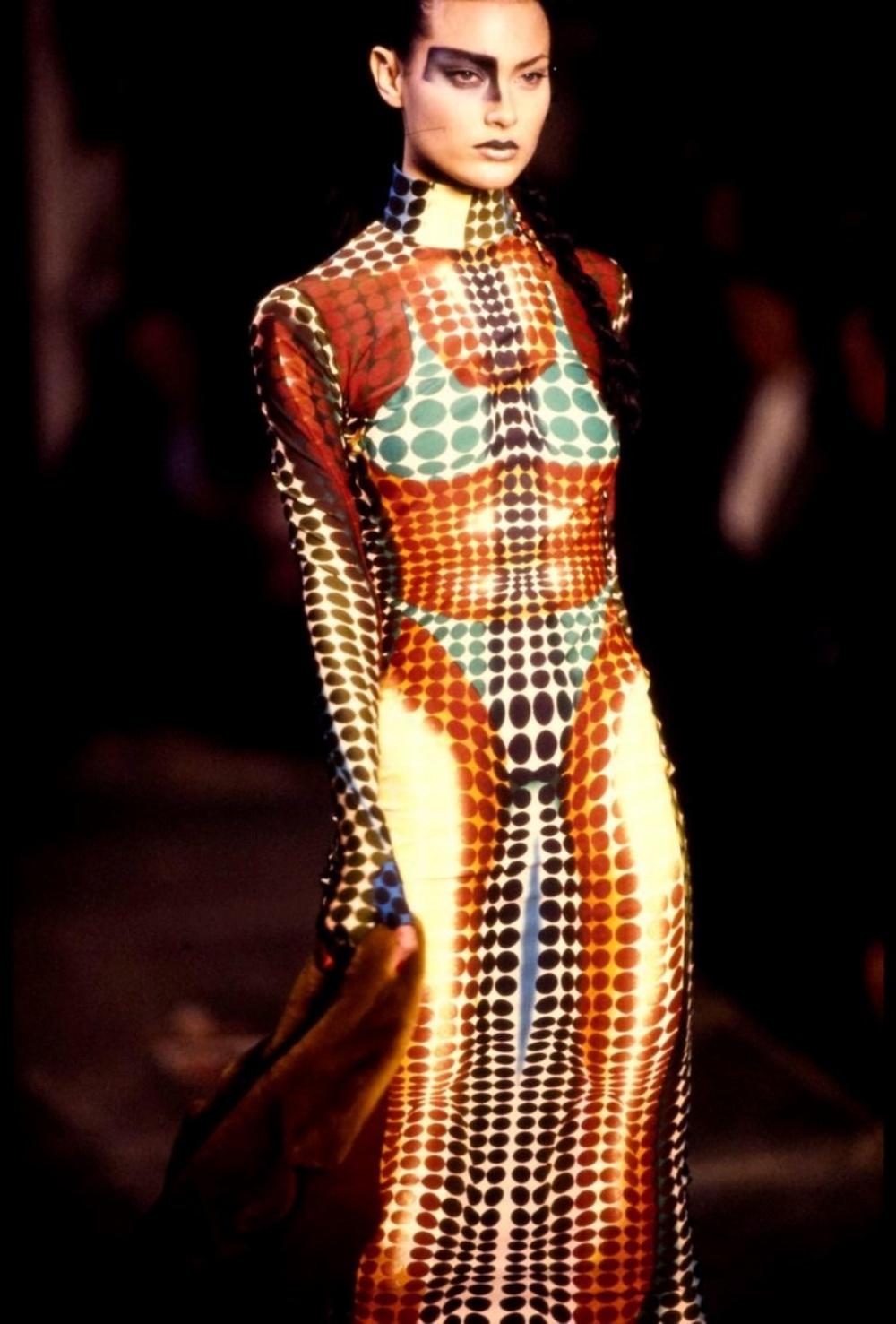  Jean-Paul Gaultier Cyber Psychedelic Dots  Optical Illusion Crop top Bustier  In New Condition For Sale In PARIS, FR