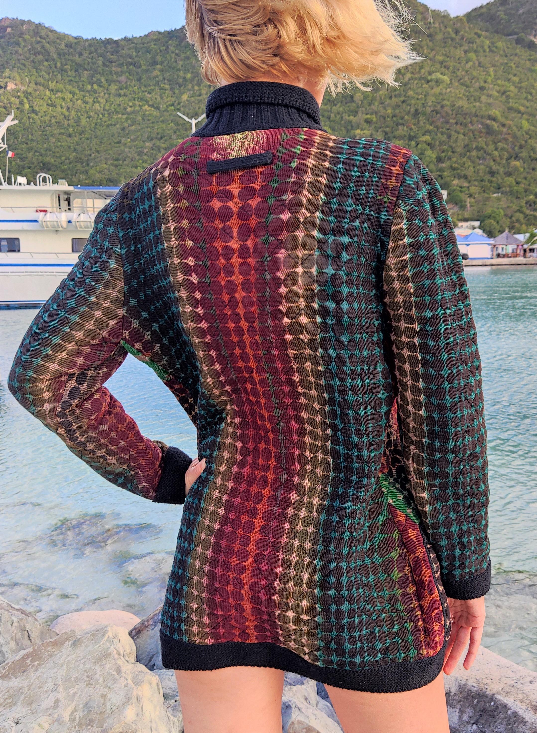 Jean Paul Gaultier Cyberbaba Cyberdot Optical Illusion 1995 Coat Jacket Dress For Sale 3