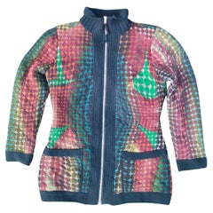 Jean Paul Gaultier Cyberbaba Cyberdot Ilusión óptica 1995 Abrigo Chaqueta Vestido