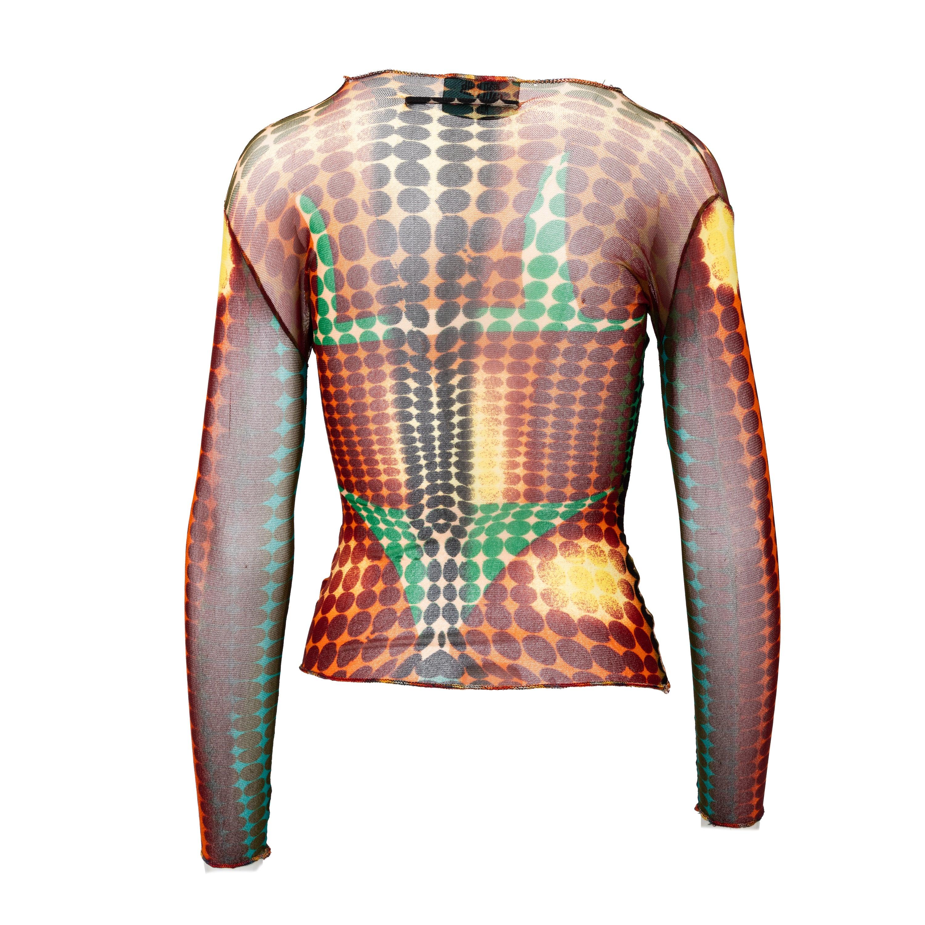 Marrone Top a rete Jean Paul Gaultier - Anni '90 in vendita