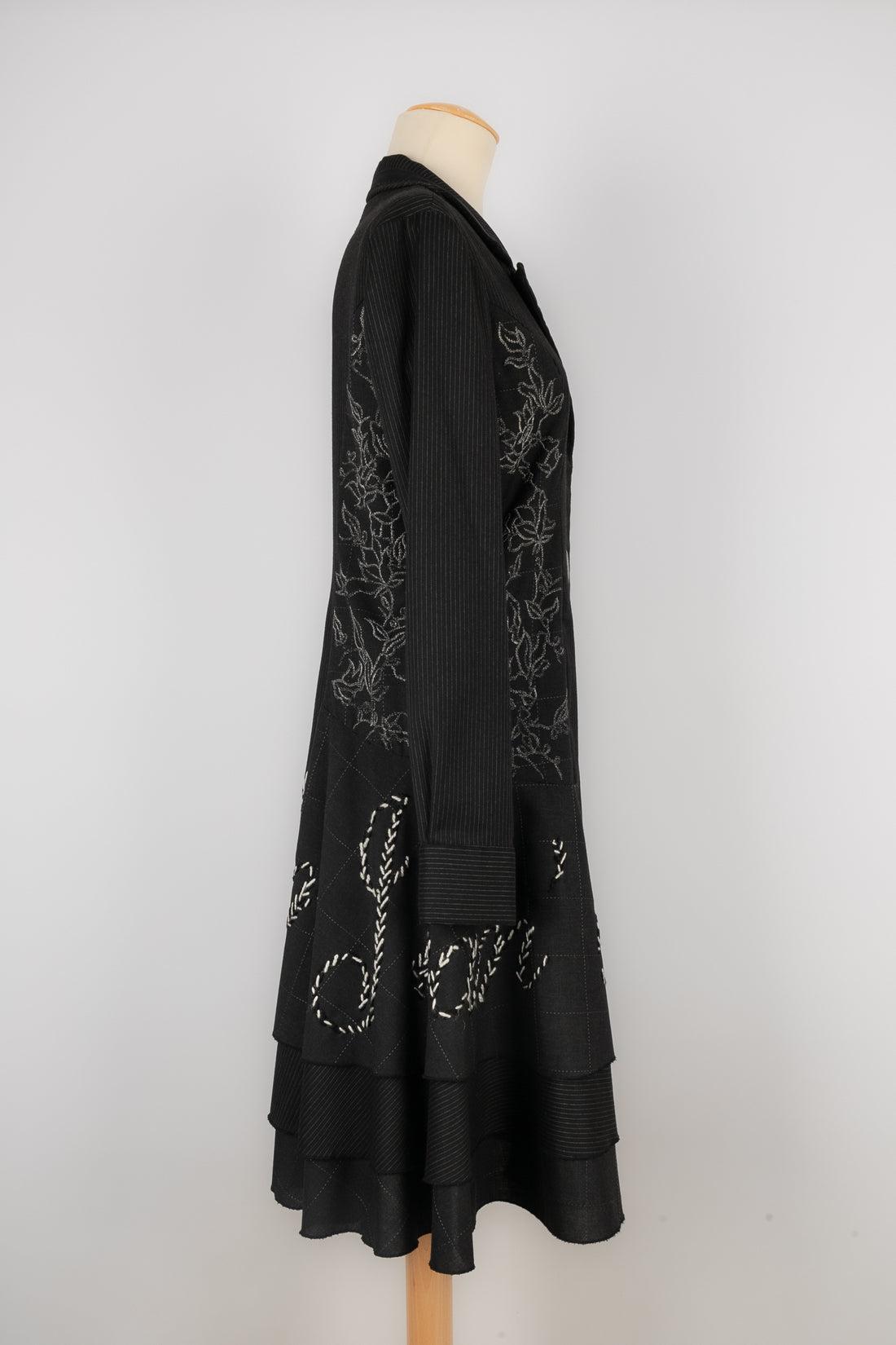 Jean Paul Gaultier Manteau rayé gris foncé Bon état - En vente à SAINT-OUEN-SUR-SEINE, FR