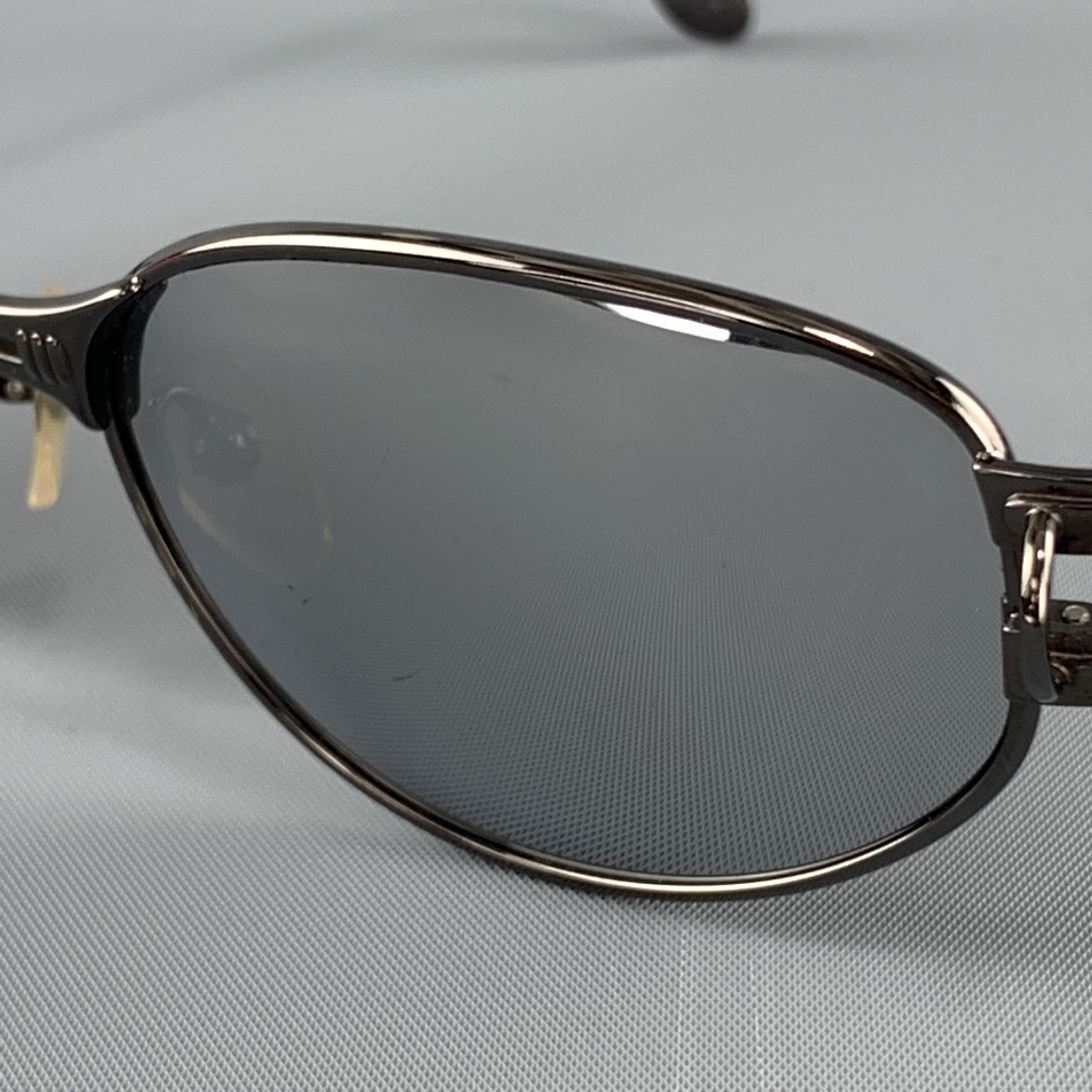 JEAN PAUL GAULTIER Dark Silver Mirrored Lens Piercings Sunglasses In Good Condition In San Francisco, CA