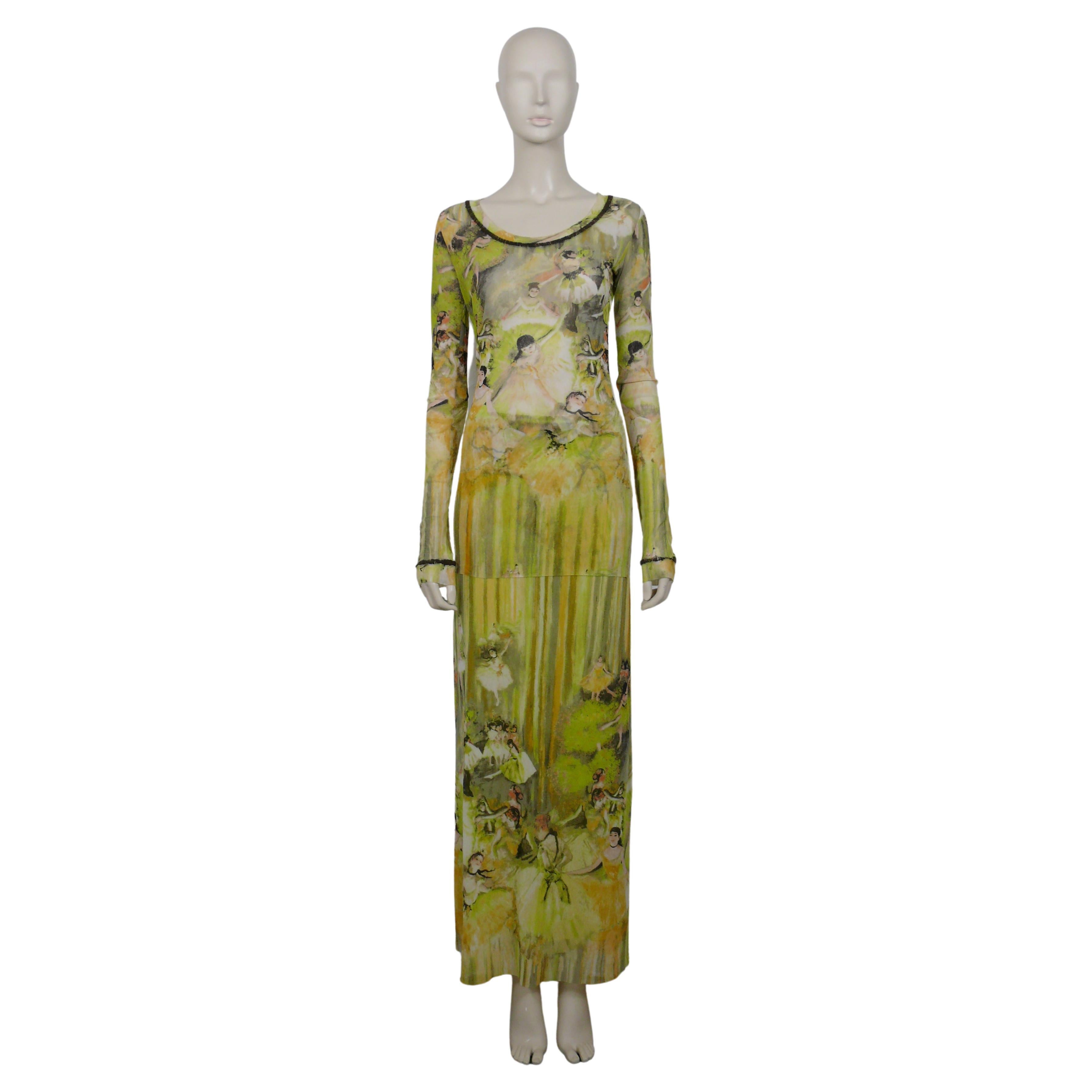 Jean Paul Gaultier Degas Ballerinas Print Mesh Maxi Skirt Ensemble S/S RTW 2004 For Sale