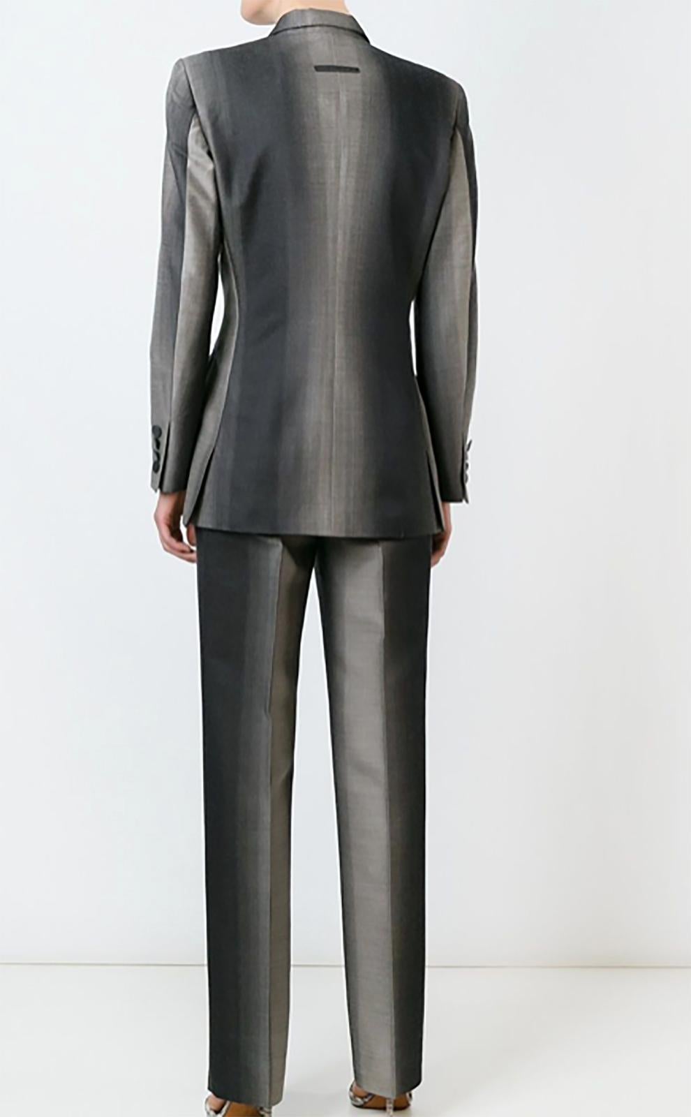 Black Jean Paul Gaultier Degrade Trouser Pant Suit 