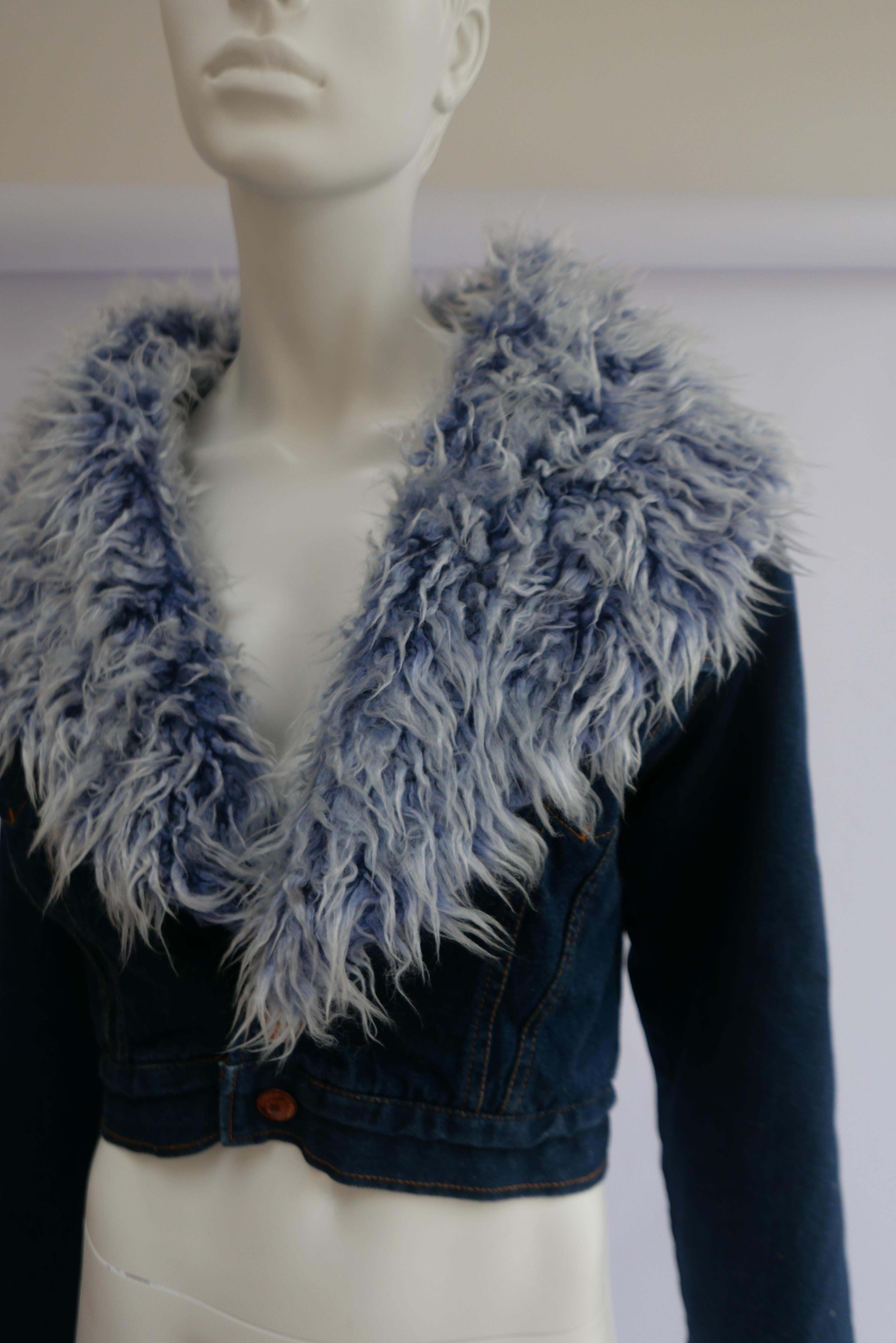 denim fur jacket