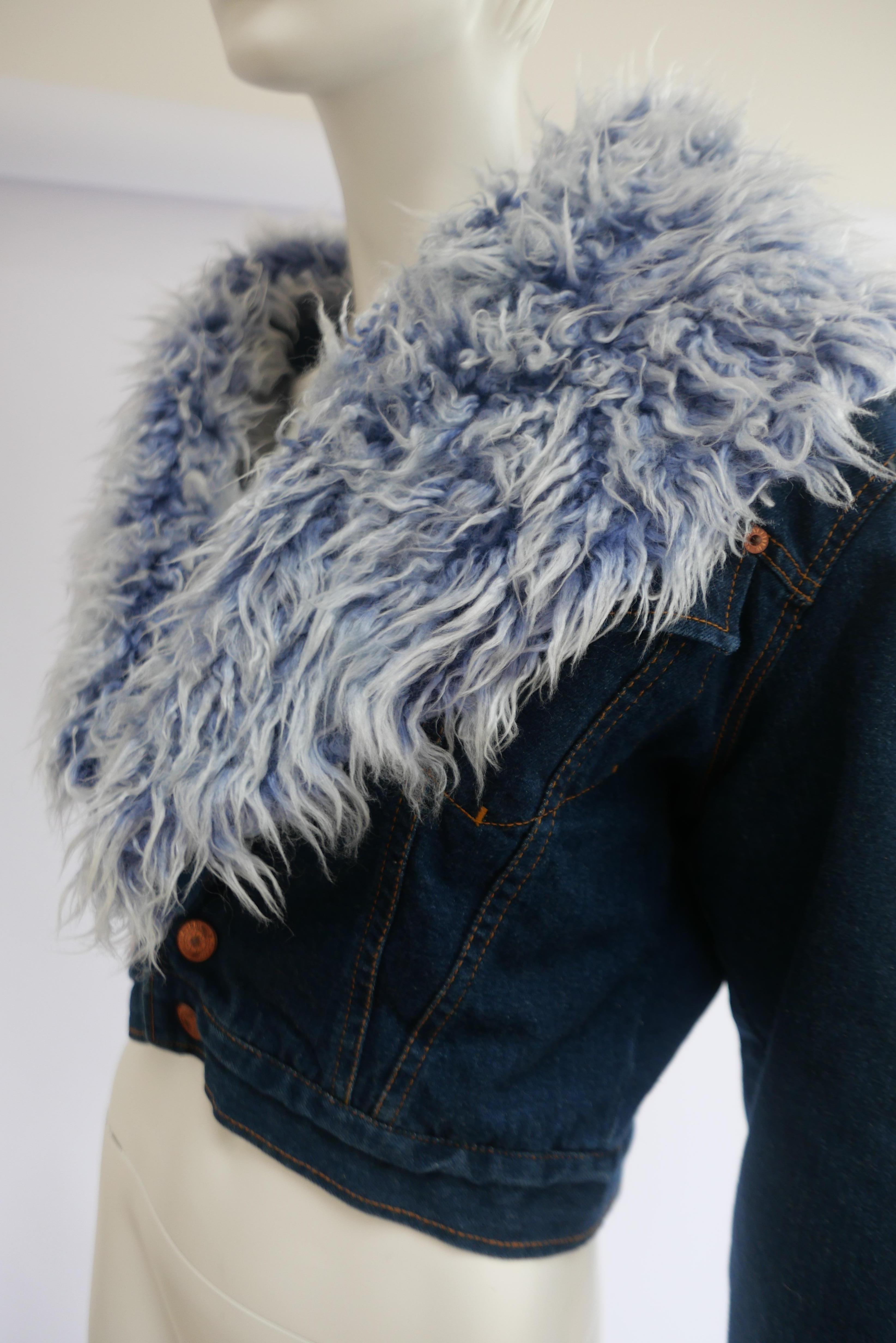 faux fur jean jacket