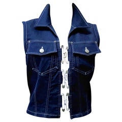 Jean Paul Gaultier Denim Pin Waistcoat