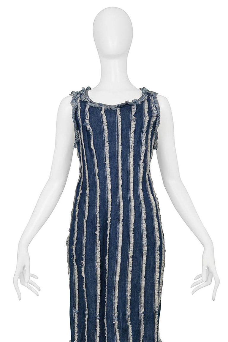 Jean Paul Gaultier Denim Raw Edges Dress With Fringe Panels For Sale at  1stDibs