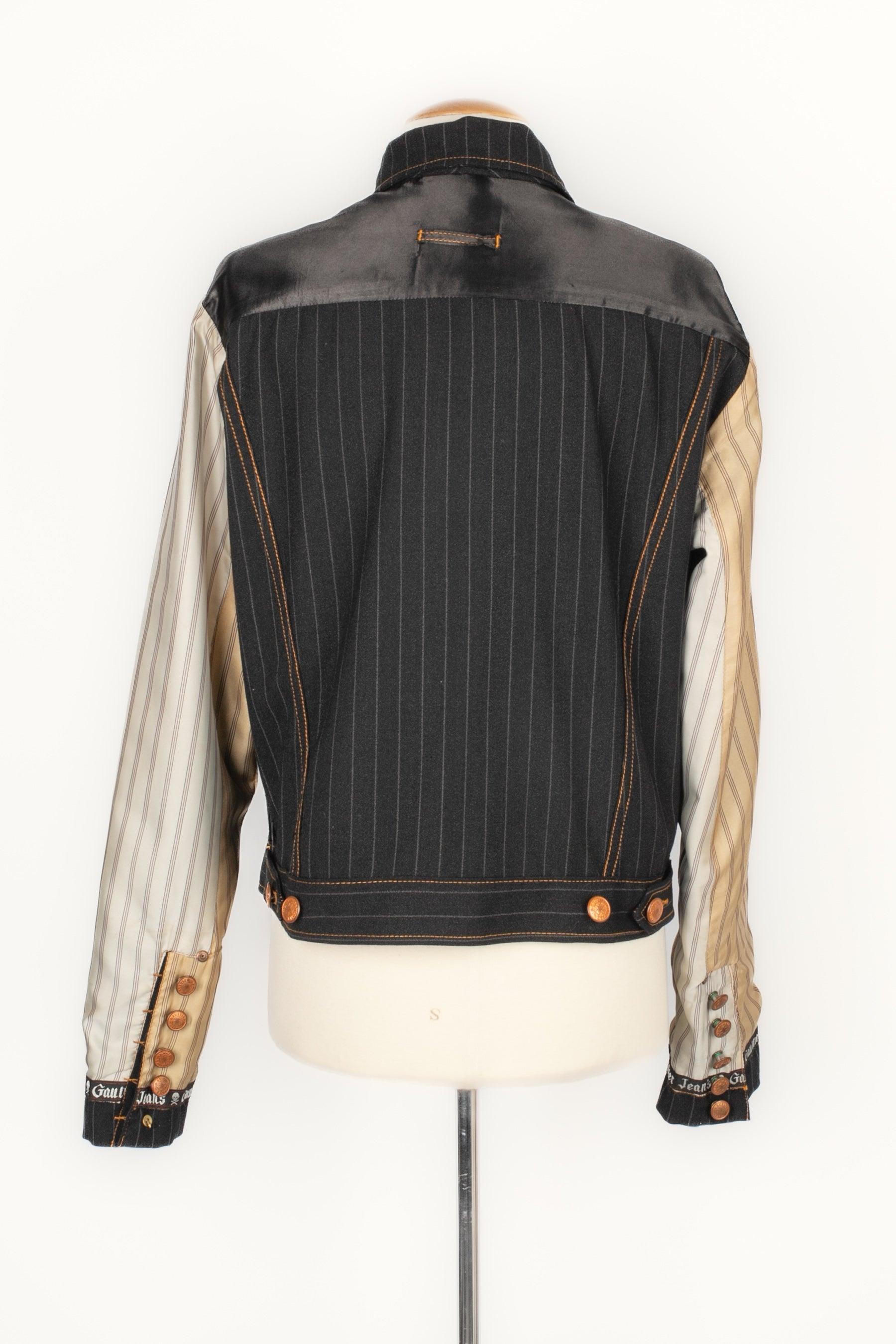 Black Jean-Paul Gaultier Denim Reversible Jacket For Sale