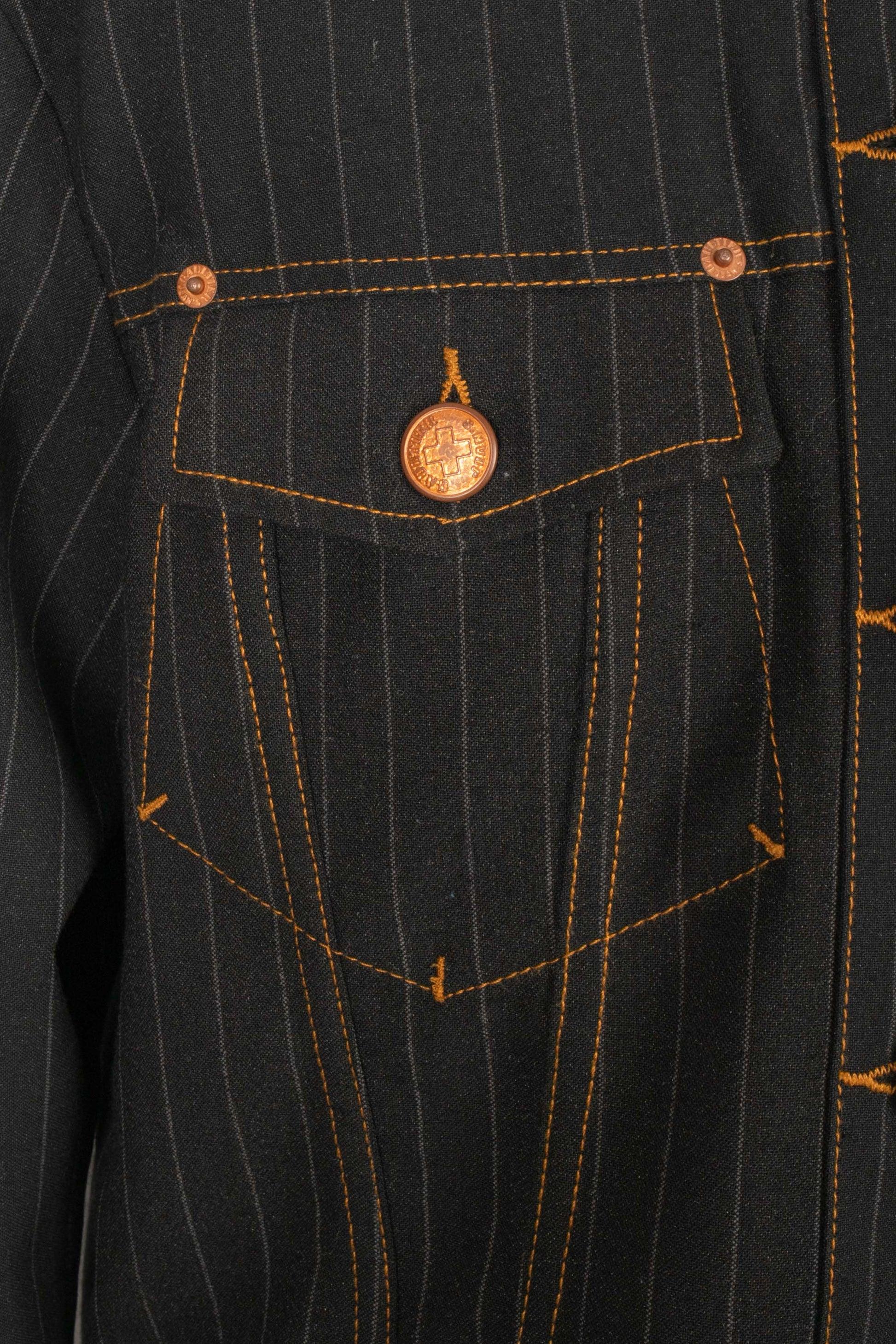 Men's Jean-Paul Gaultier Denim Reversible Jacket For Sale