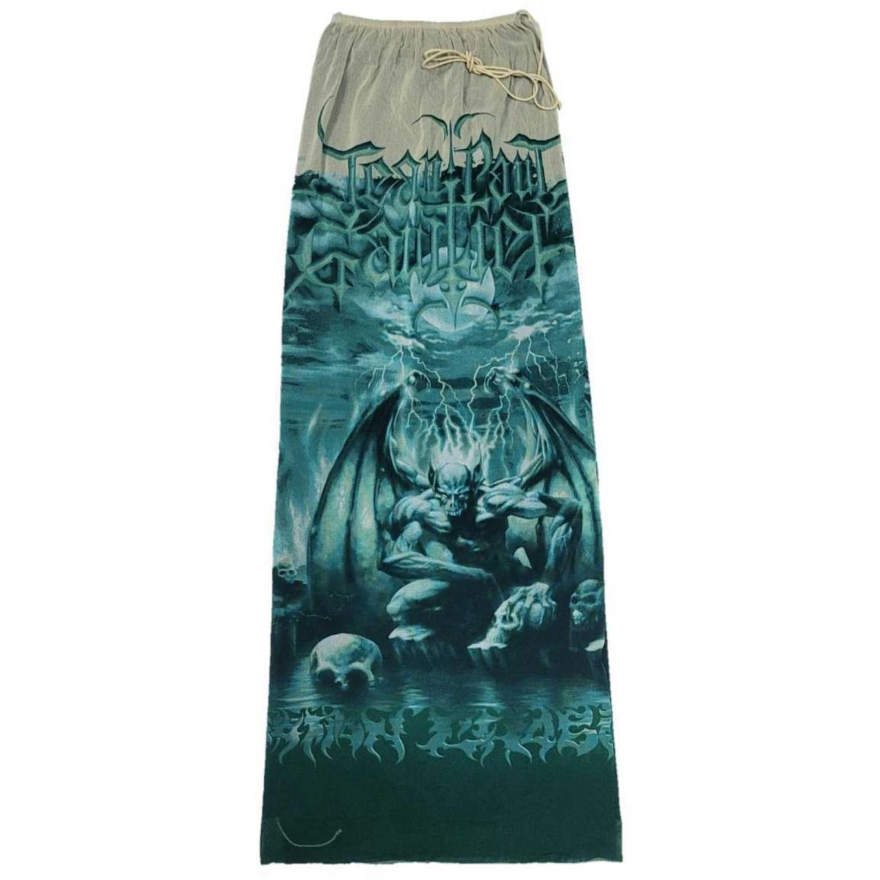 Jean Paul Gaultier Devil Gargoyle Wrap Skirt devil SS2001  
Size 40  

full waist 70cm  

length 100cm    
 (this is the measurement when flat)