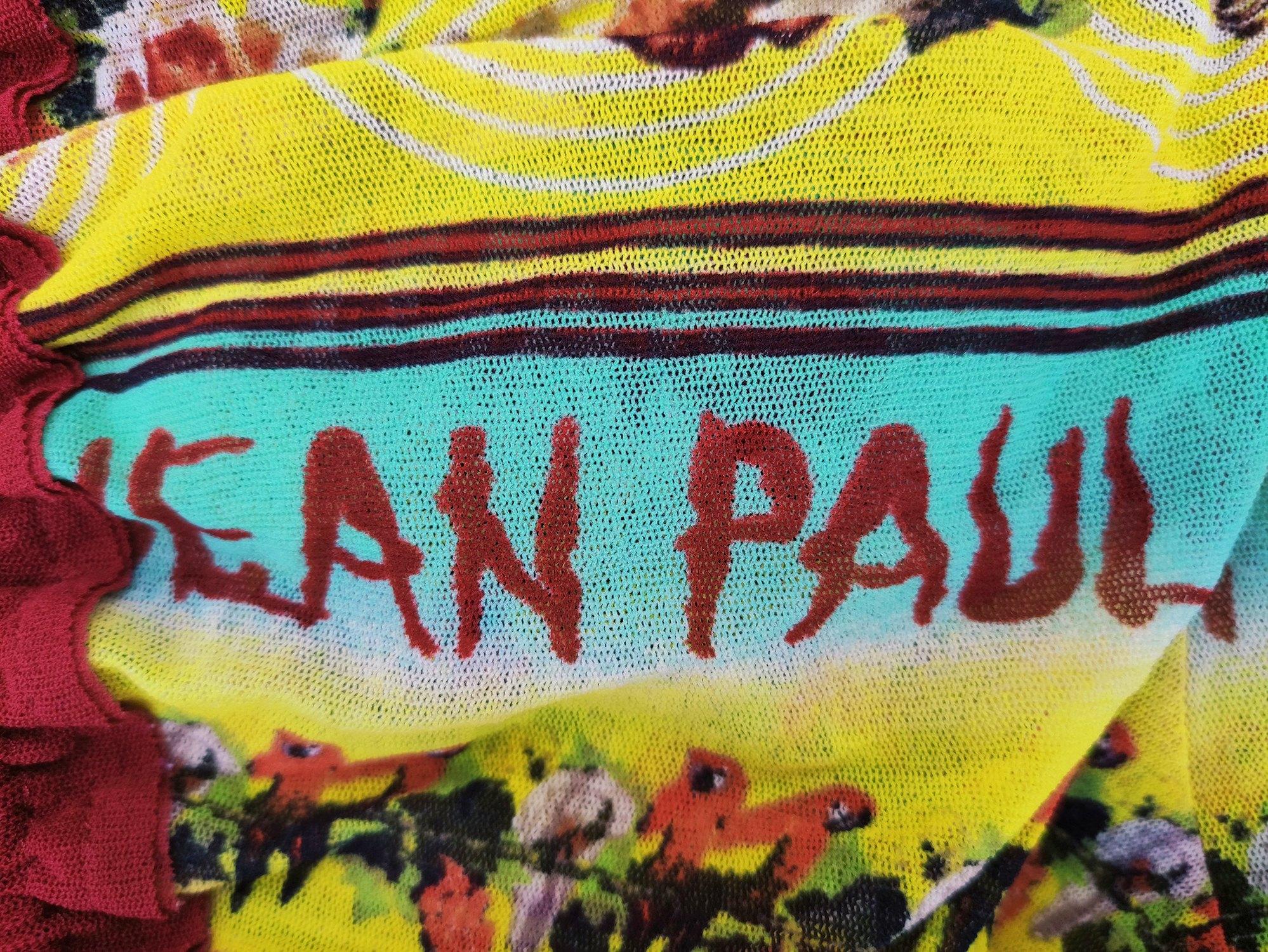 Jean Paul Gaultier  Diving Parrot Bird Tropical Swimmers Ruffled Mesh Dress Top For Sale 10
