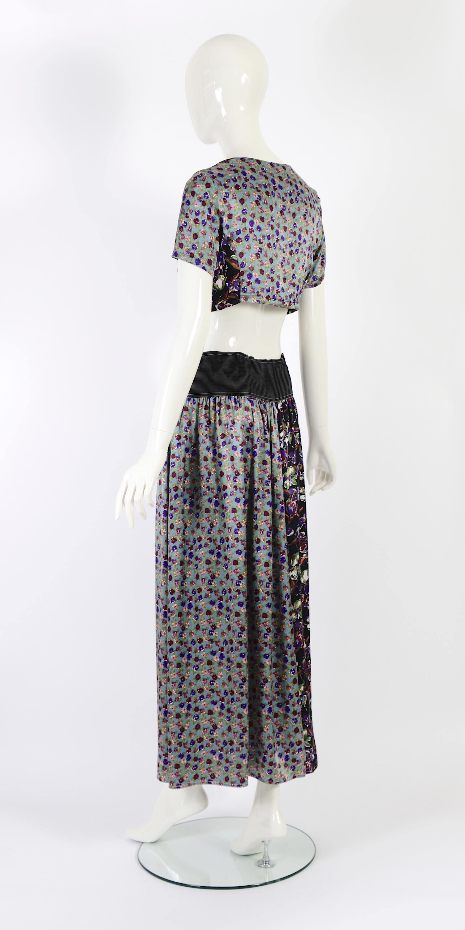 Jean Paul Gaultier documented S/S 1994 runway unworn with tags flower print set. In New Condition For Sale In Antwerp, BE