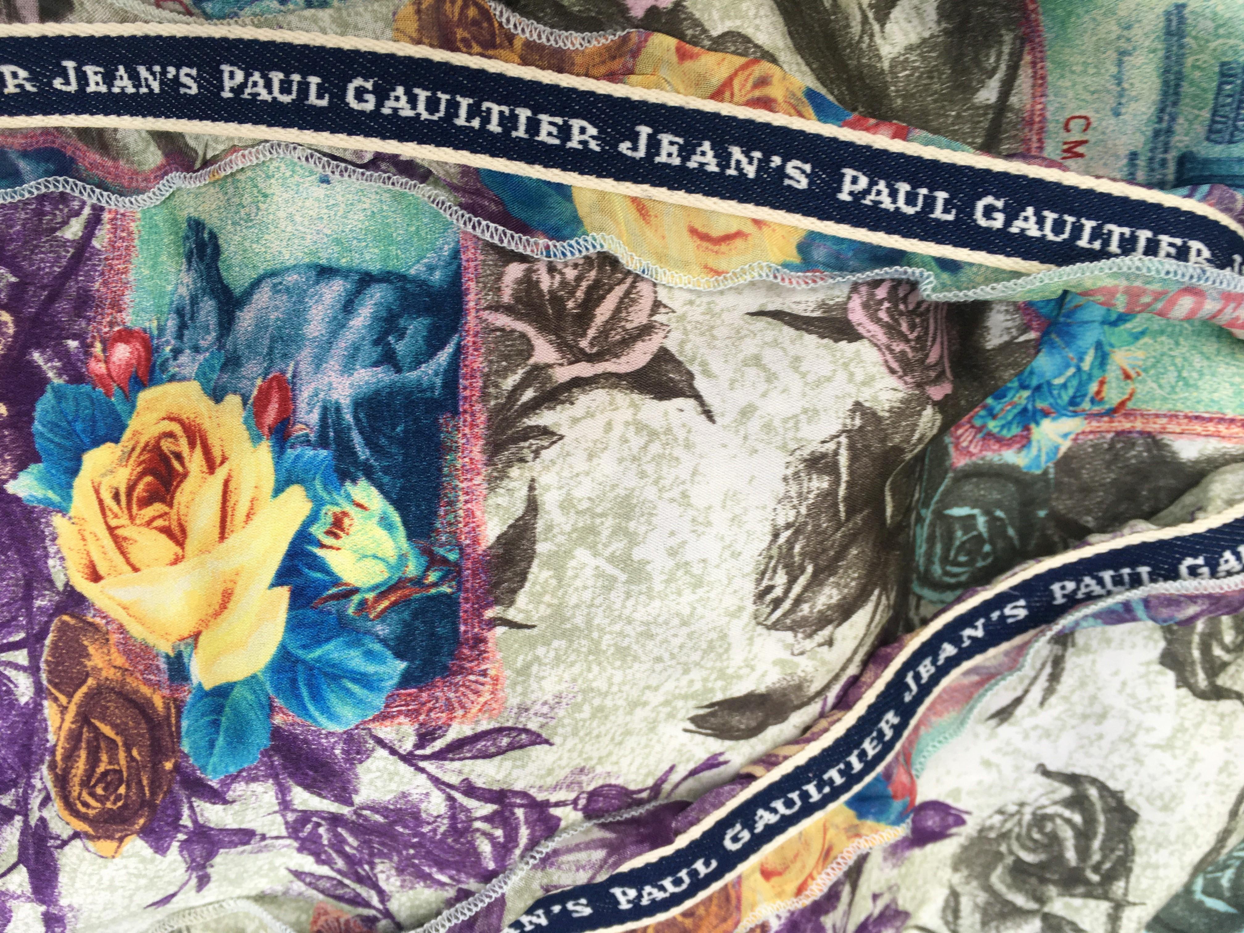 Jean Paul Gaultier Dollar Money Bank Note Vintage Evening 90s y2k Rose Dress In Excellent Condition In PARIS, FR