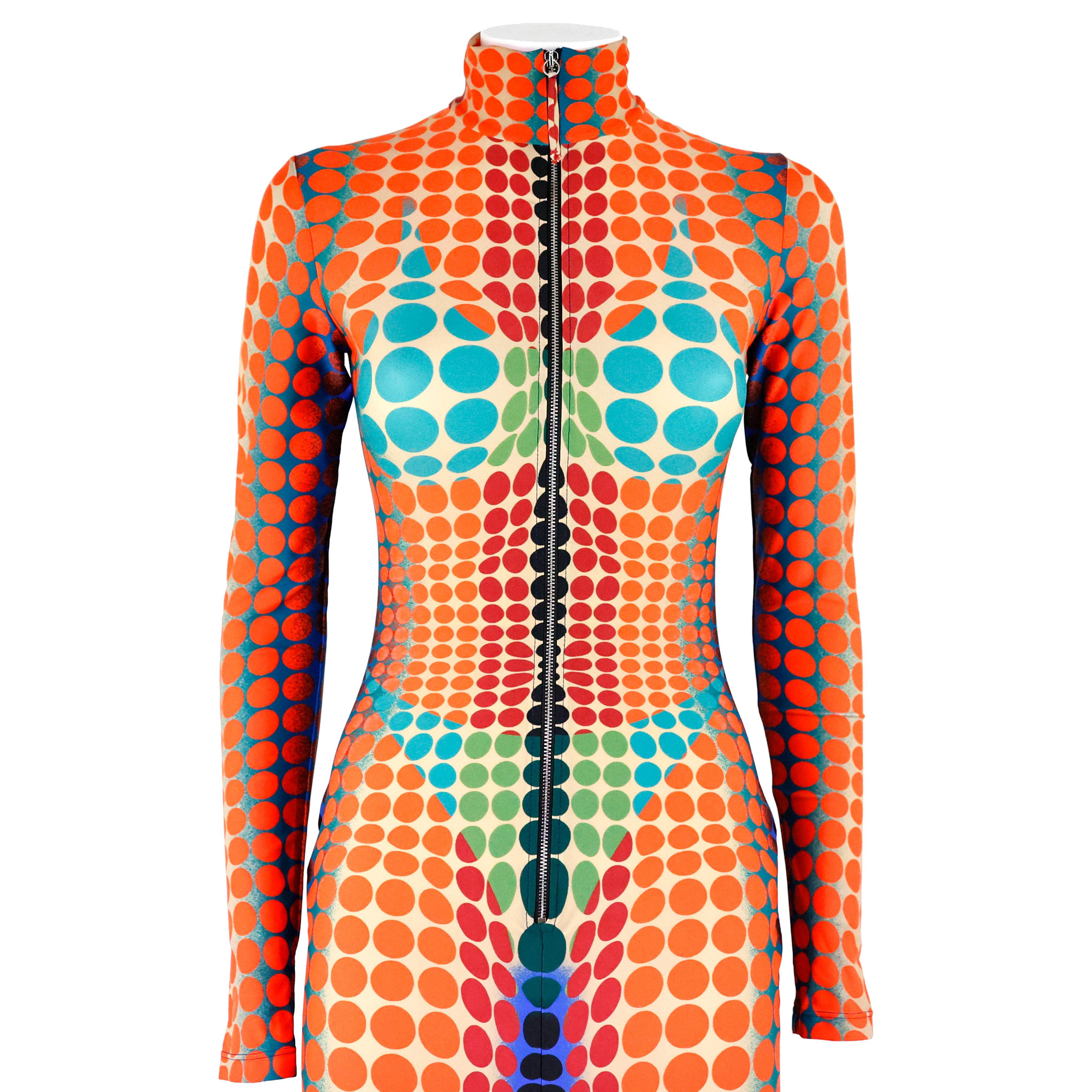 Orange Jean Paul Gaultier Dots Midi Dress For Sale