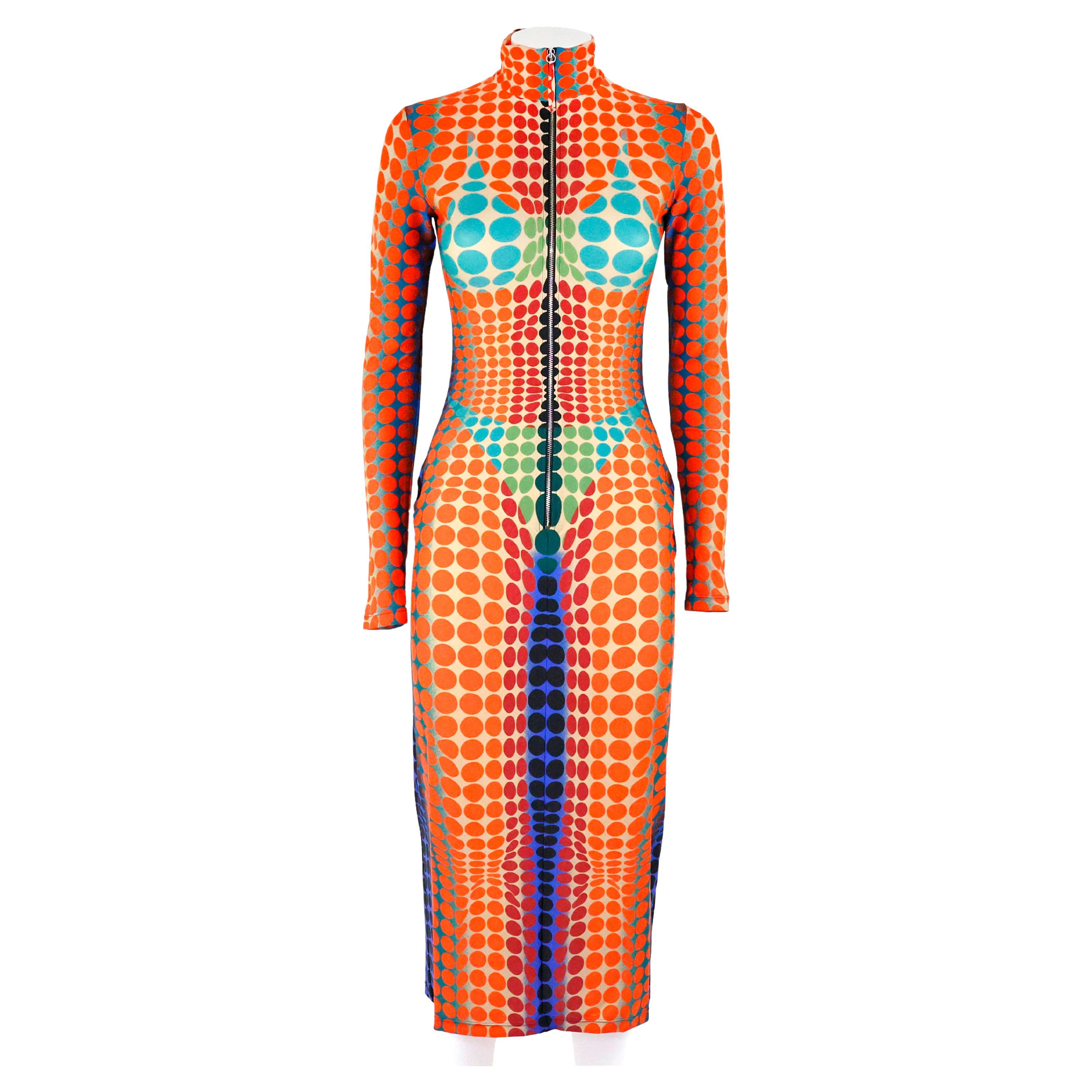 Jean Paul Gaultier Dots Midi Dress For Sale