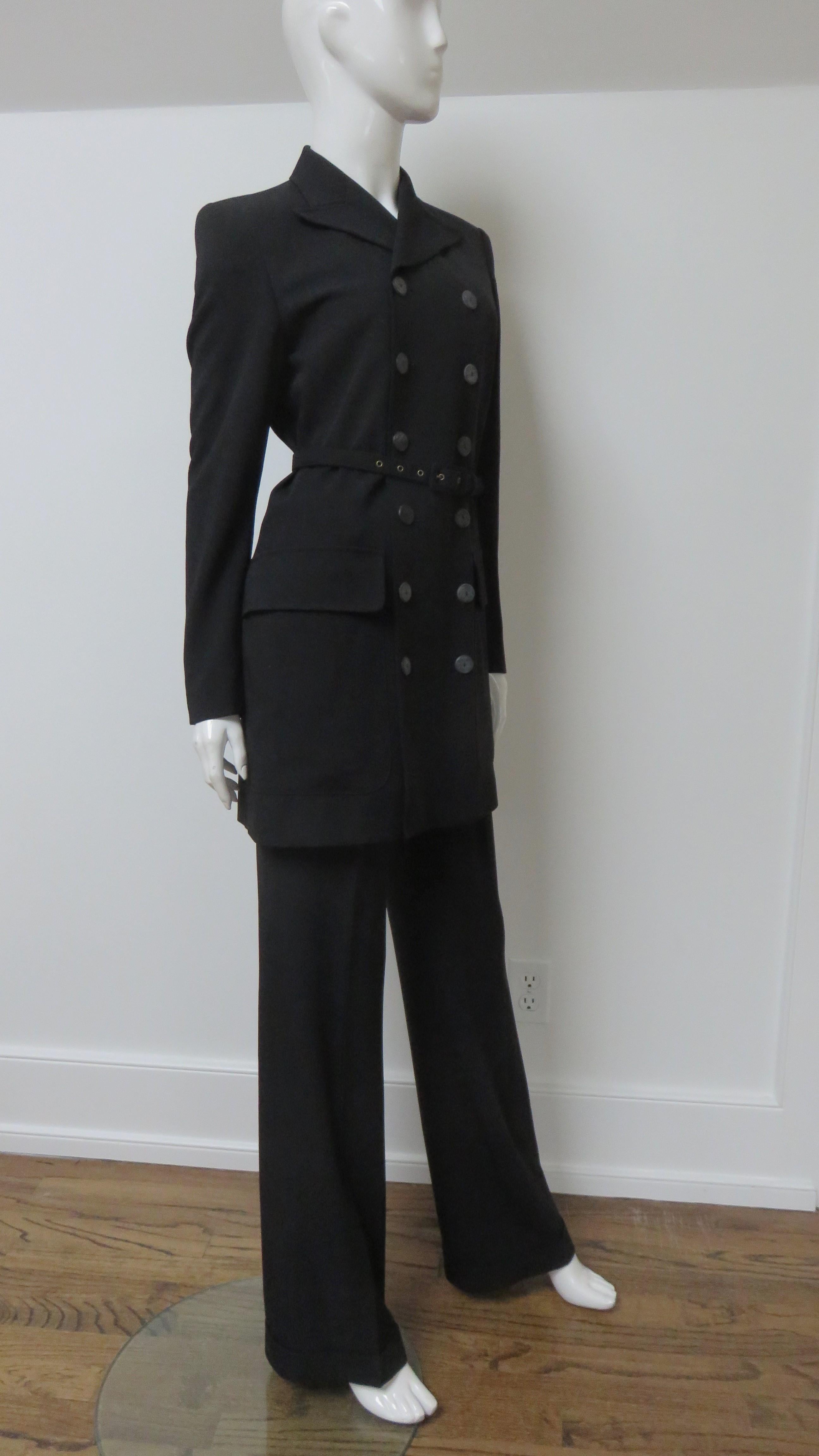 Jean Paul Gaultier Double Breasted Belted Pant Suit A/W 1999 For Sale 9