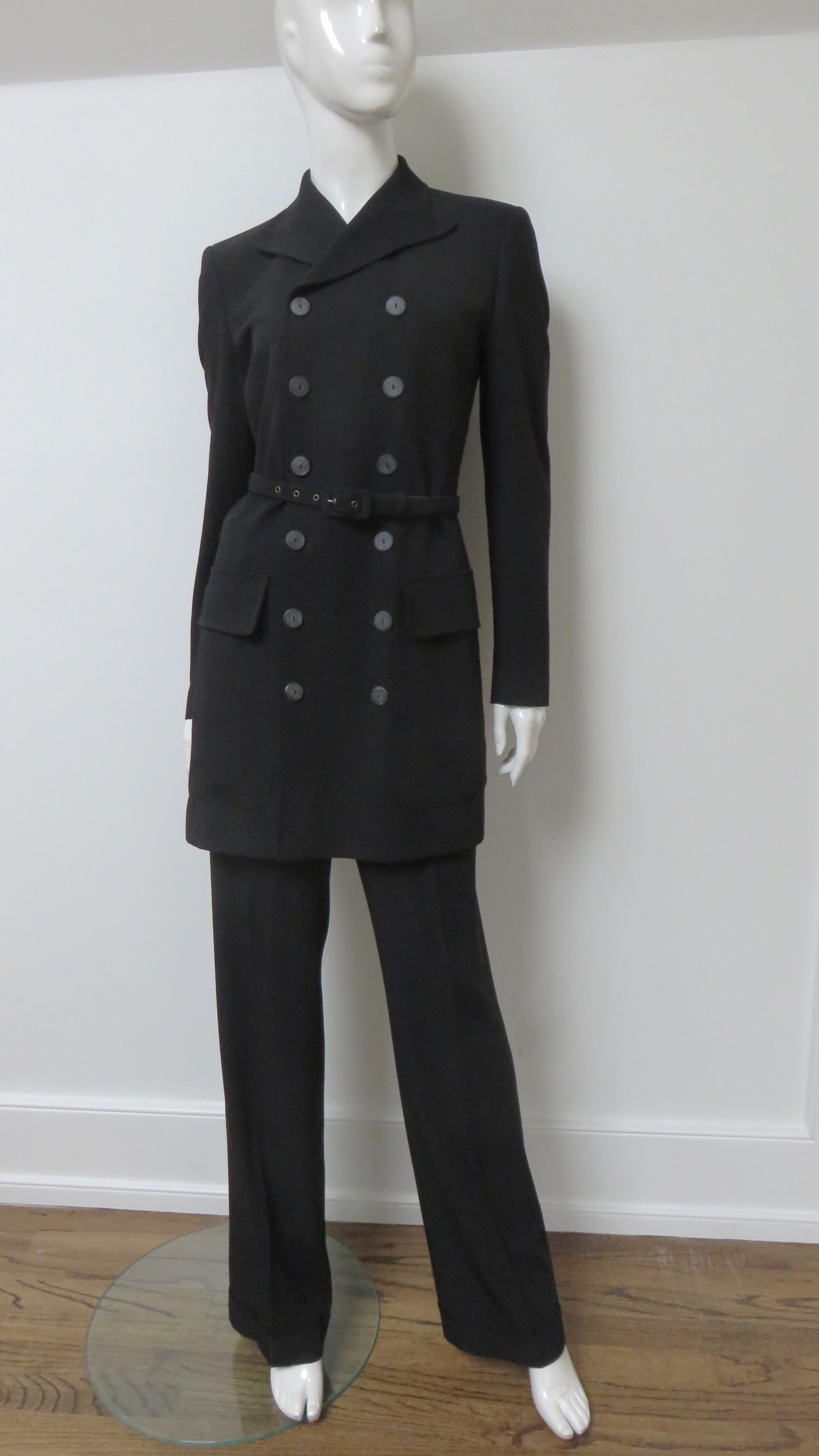 Jean Paul Gaultier Double Breasted Belted Pant Suit A/W 1999 For Sale 1