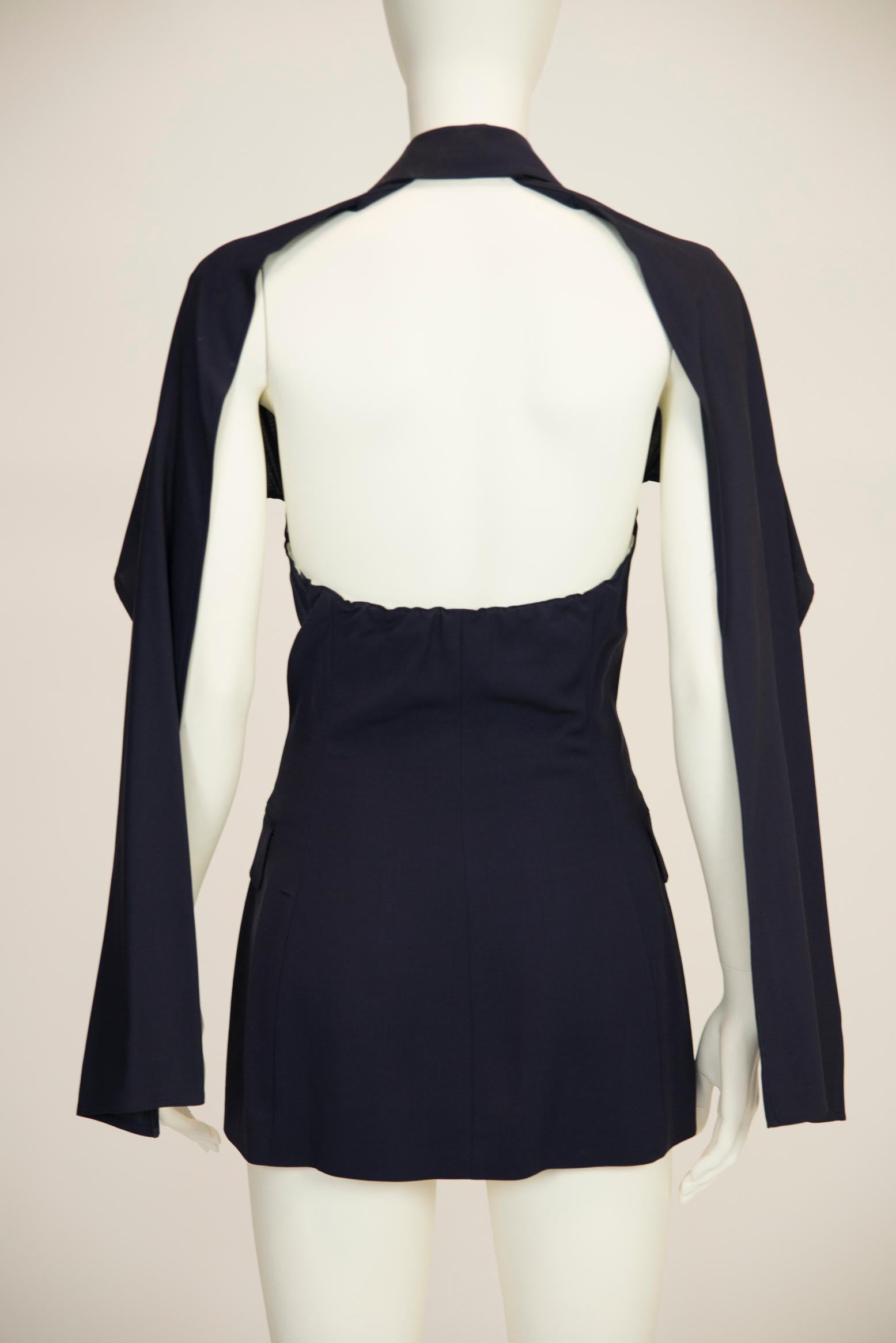 Jean Paul Gaultier Double-Breasted Cape-Effect Blazer Jacket or Mini Dress For Sale 4