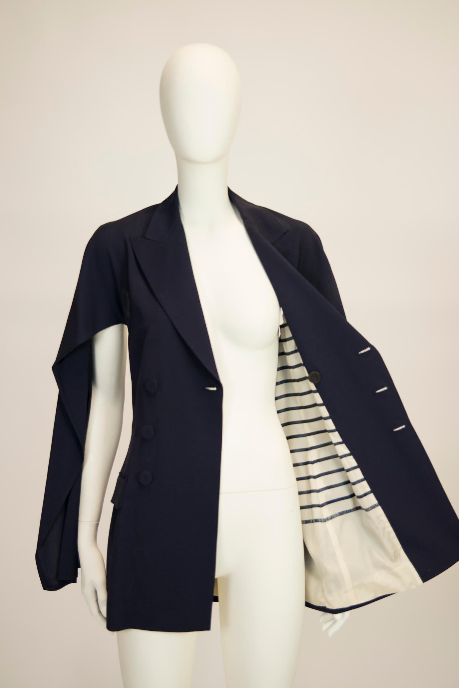 Jean Paul Gaultier Double-Breasted Cape-Effect Blazer Jacket or Mini Dress For Sale 5