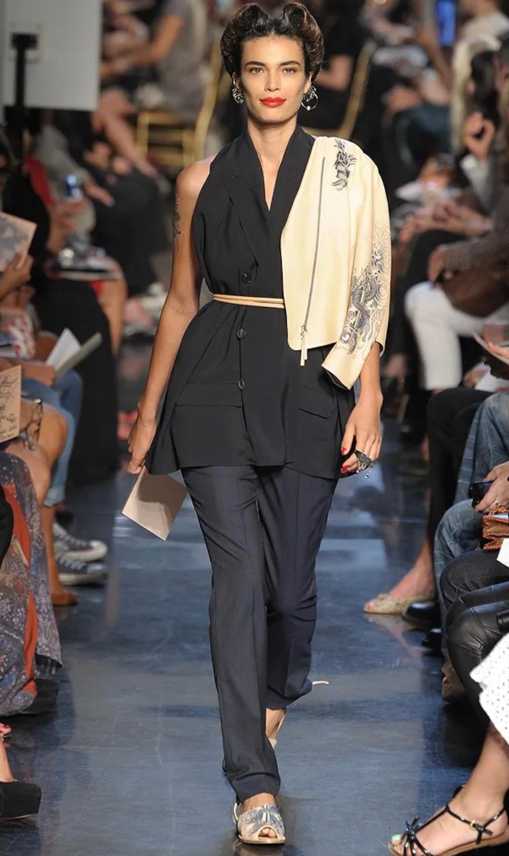 Chaqueta blazer de doble botonadura con efecto capa, Jean Paul Gaultier Runway, SS2012 Negro en venta