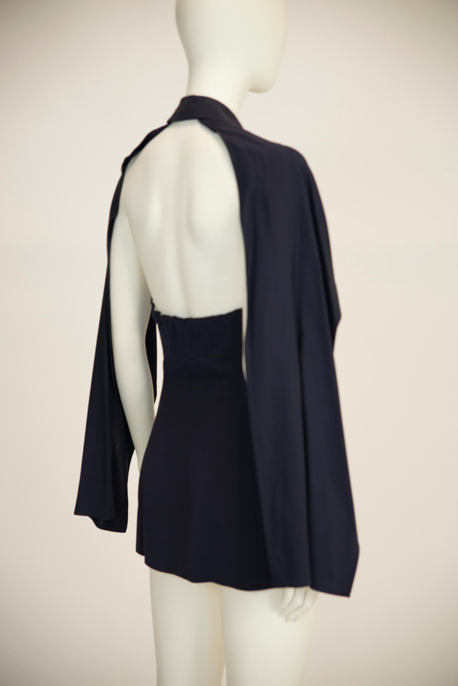 Jean Paul Gaultier Double-Breasted Cape-Effect Blazer Jacket or Mini Dress For Sale 2