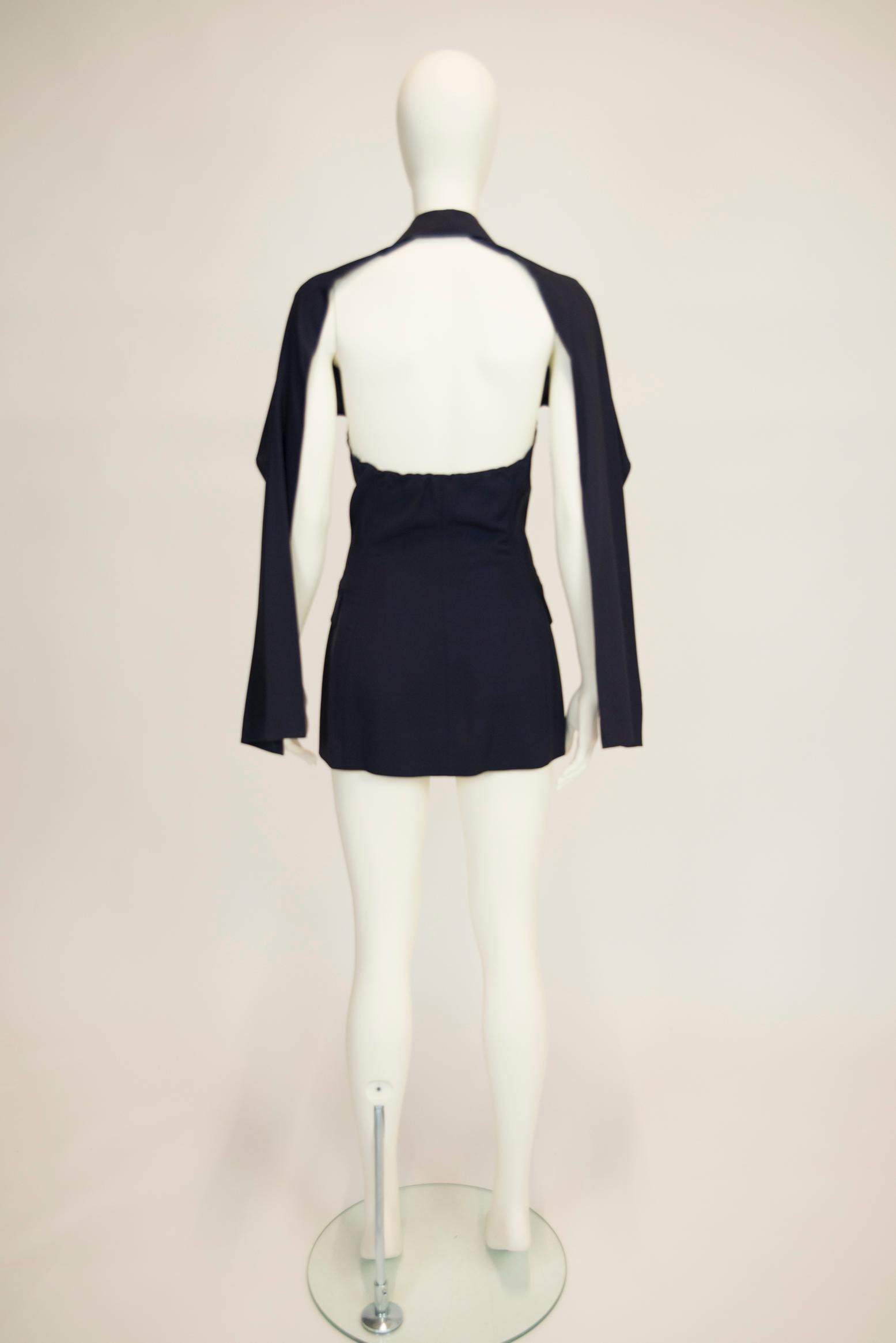 Jean Paul Gaultier Double-Breasted Cape-Effect Blazer Jacket or Mini Dress For Sale 3