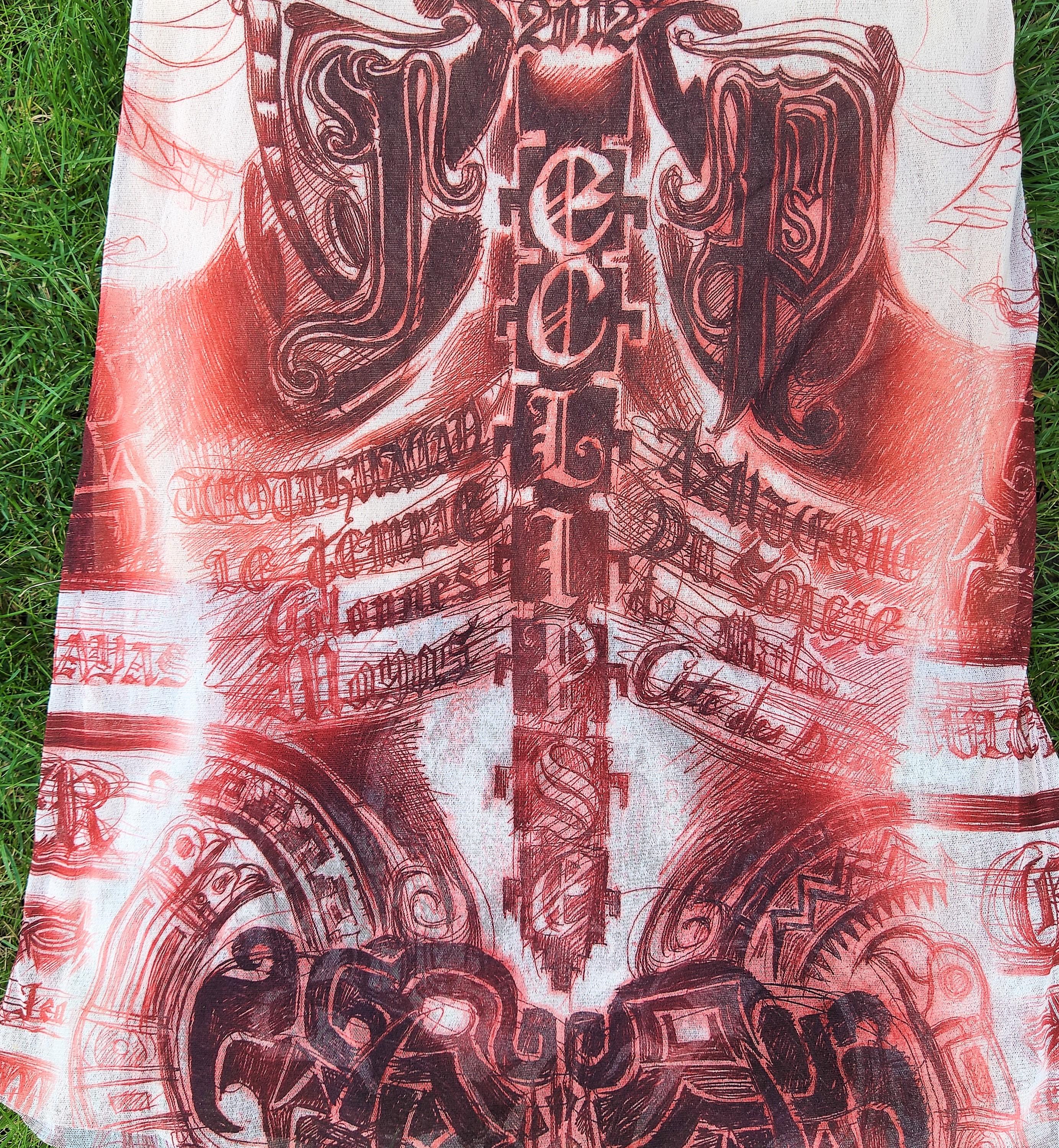 Jean Paul Gaultier Dragon Tattoo Maori 2012 Eclipse Mesh Satan Devil Maxi Dress 9