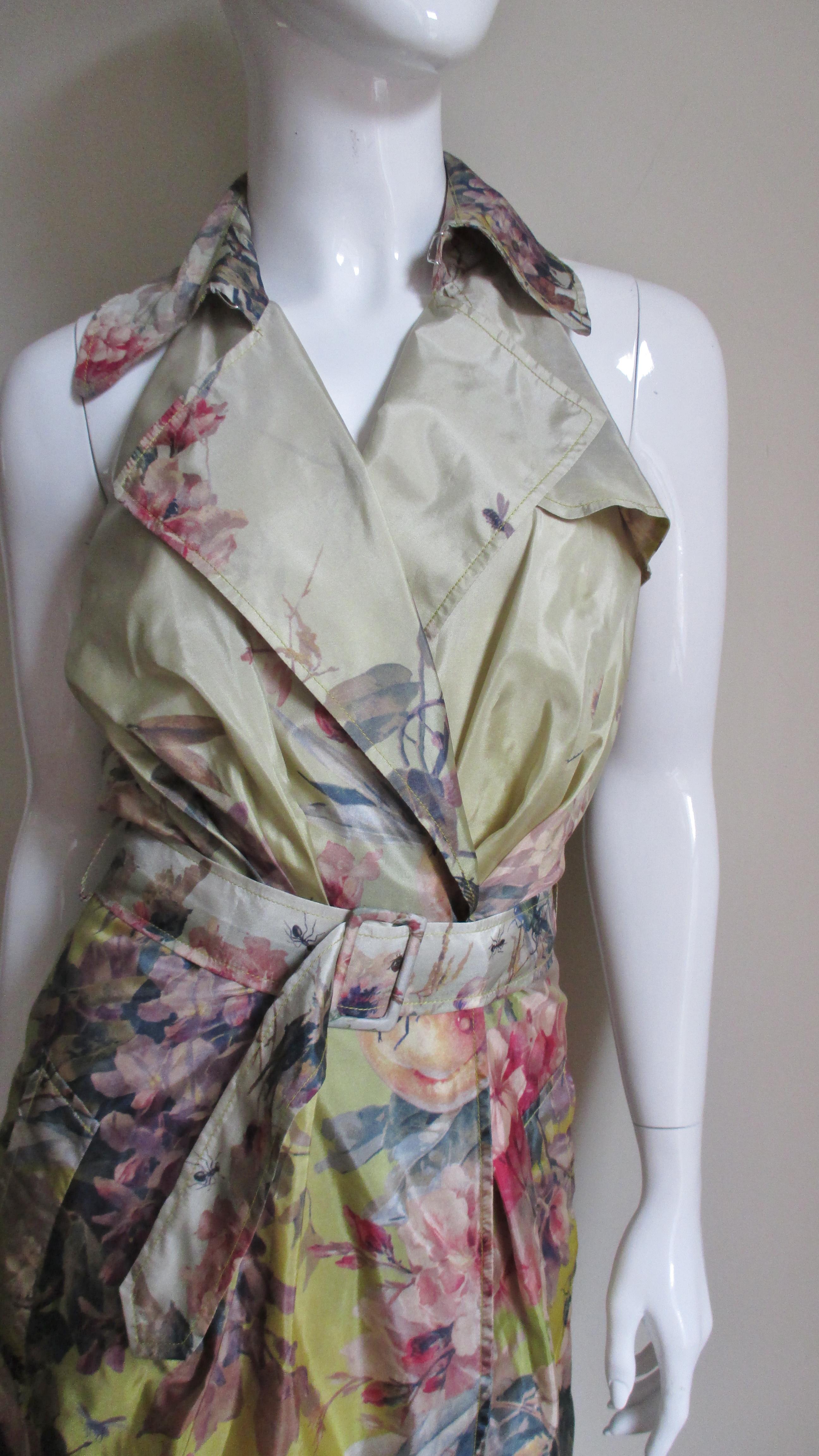 Jean Paul Gaultier Dragonfly Silk Wrap Dress In Excellent Condition In Water Mill, NY