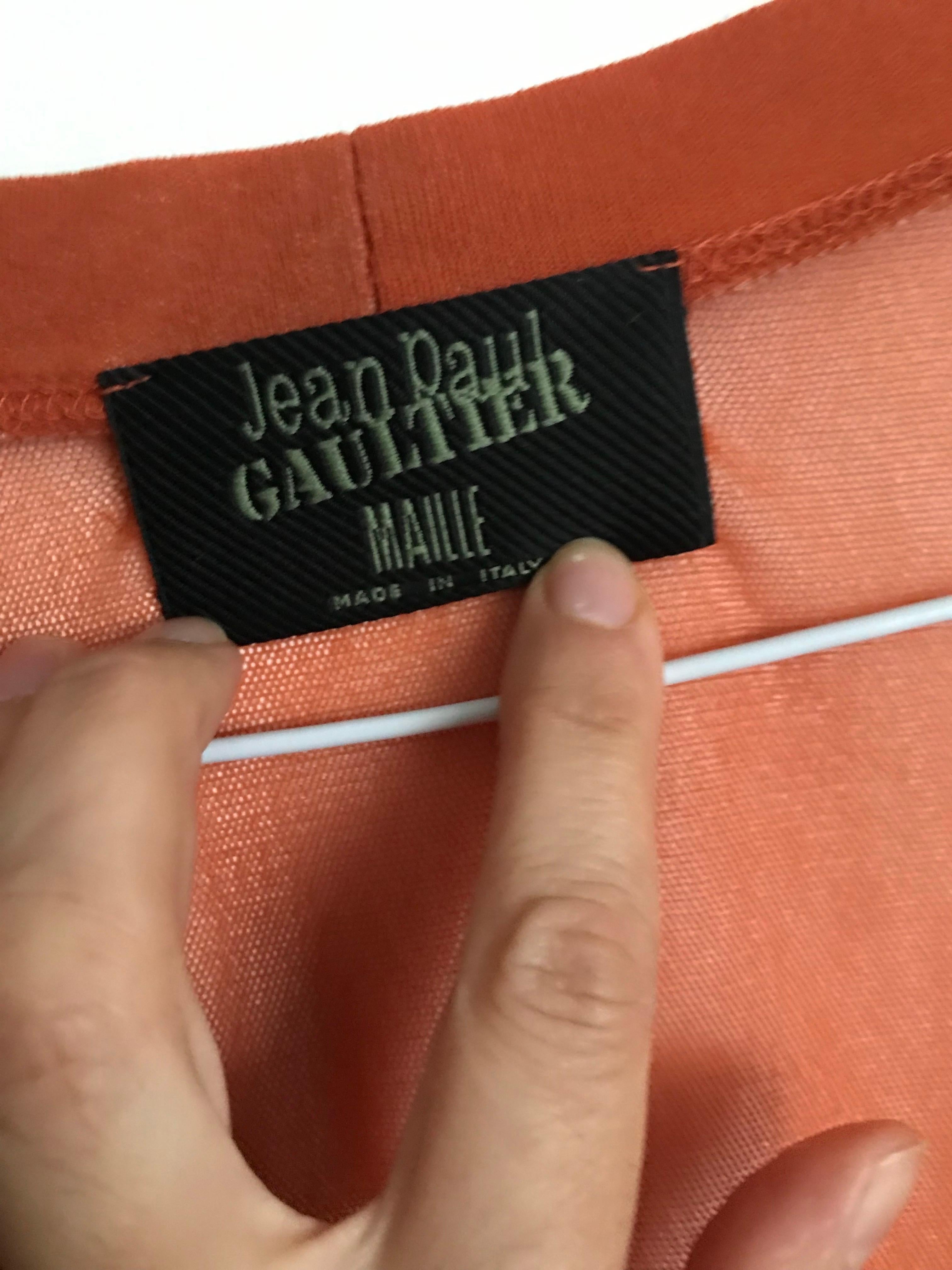 Abito e gilet lungo Jean Paul Gaultier in maglia arancione vintage in vendita 2