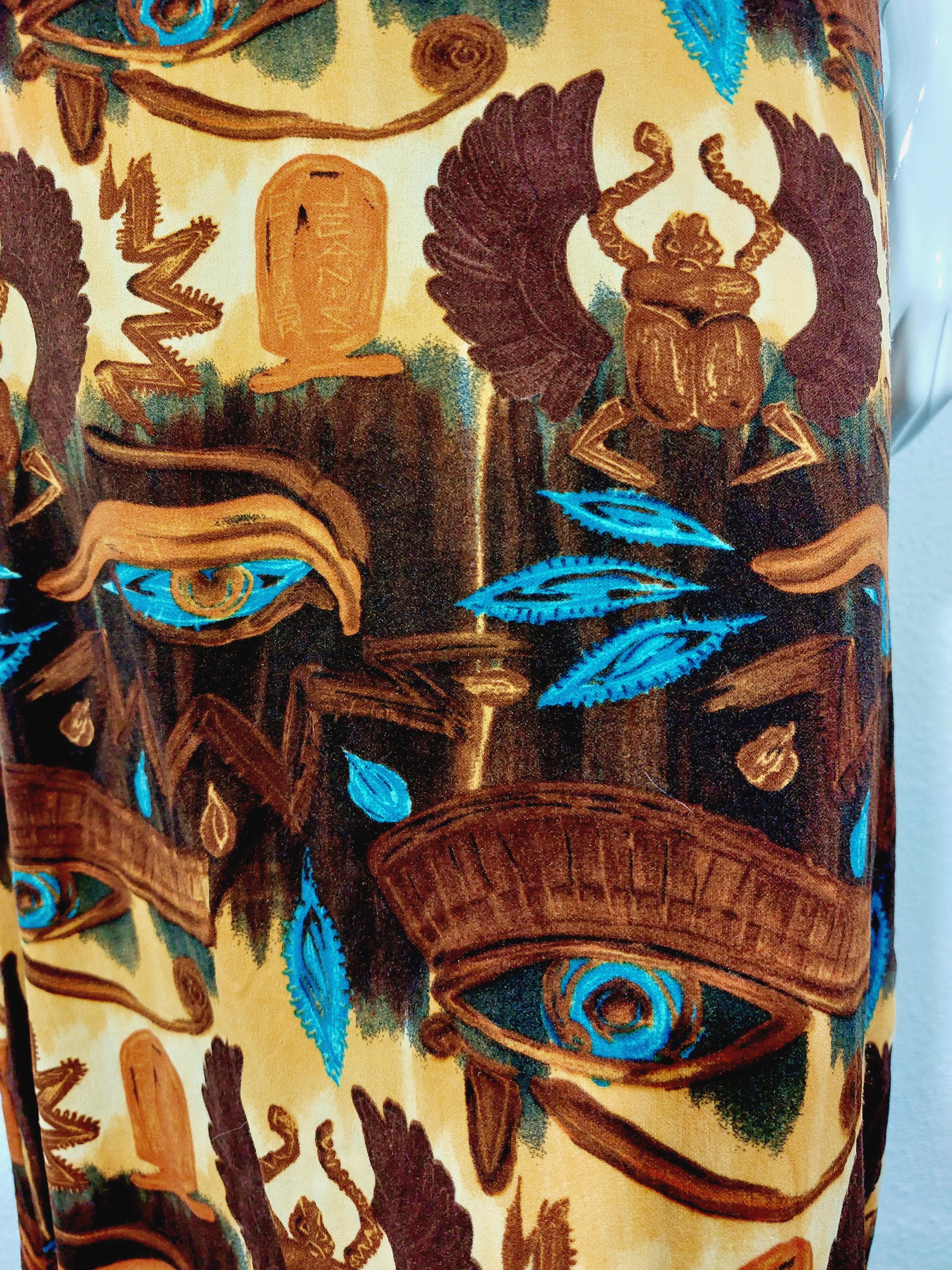 Jean Paul Gaultier Ägypten F/S 1997 Eye of Horus Skarabäus Hieroglyph Print Maxikleid im Angebot 13
