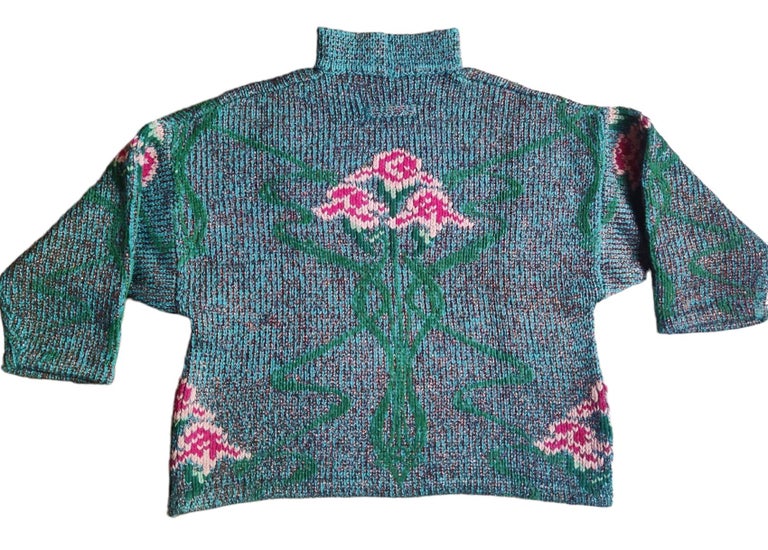 Jean Paul GAULTIER Equator 1984 Lurex Floral Flower Pullover