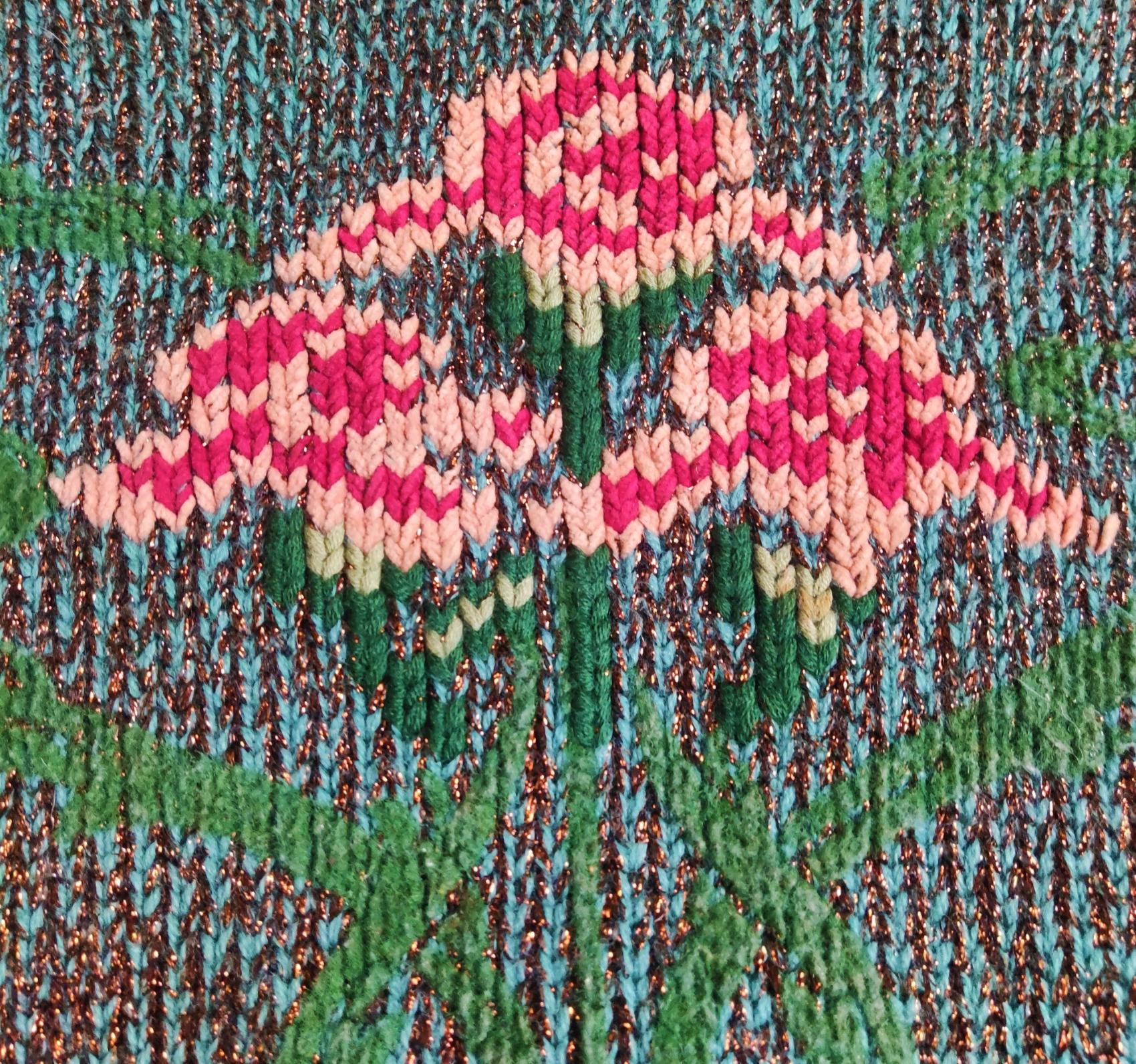 Jean Paul GAULTIER Equator 1984 Lurex Floral Flower Pullover Sweater For Sale 1