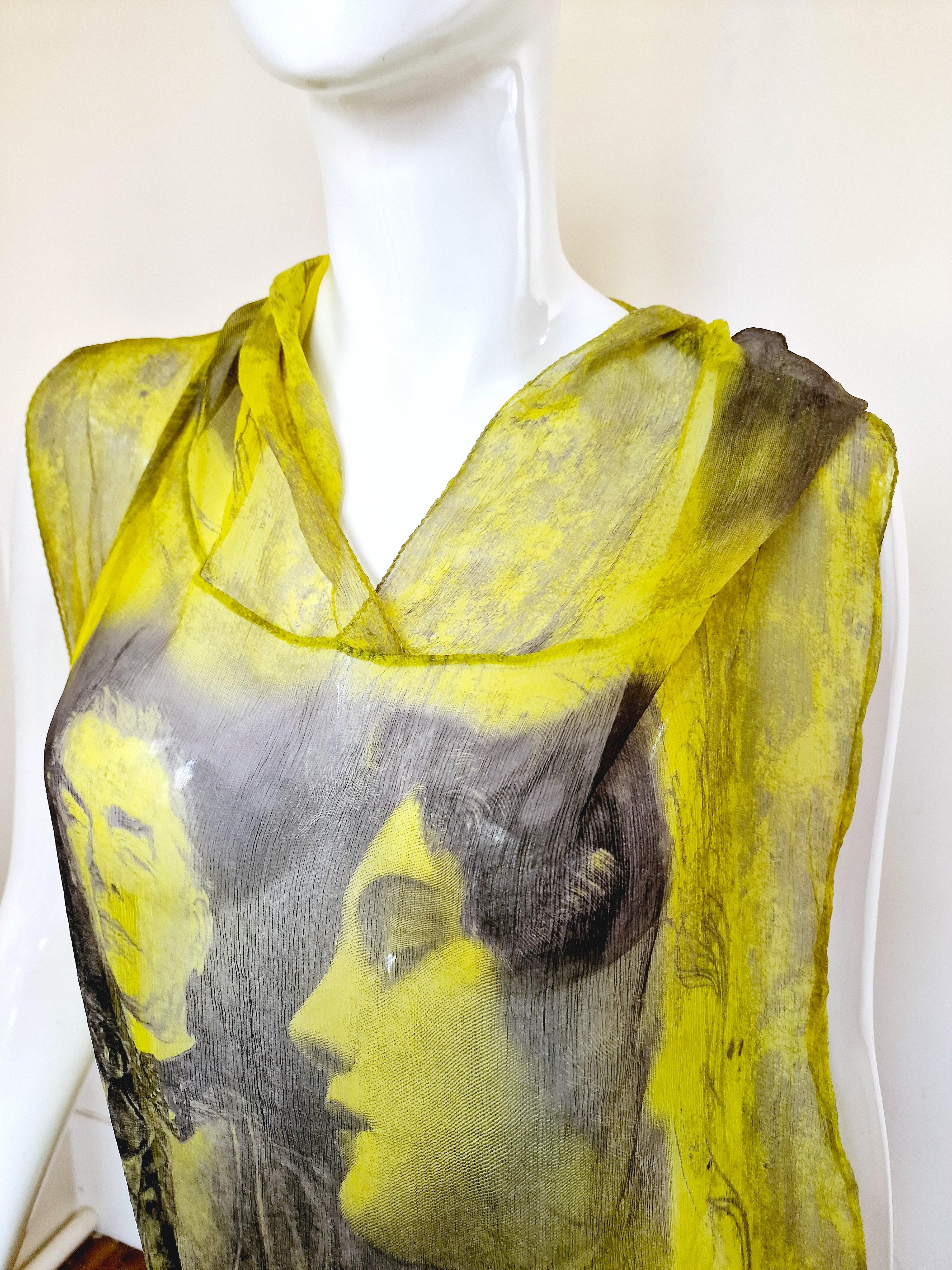 Jean Paul Gaultier - Robe t-shirt vintage en soie transparente pour hommes et femmes en vente 9