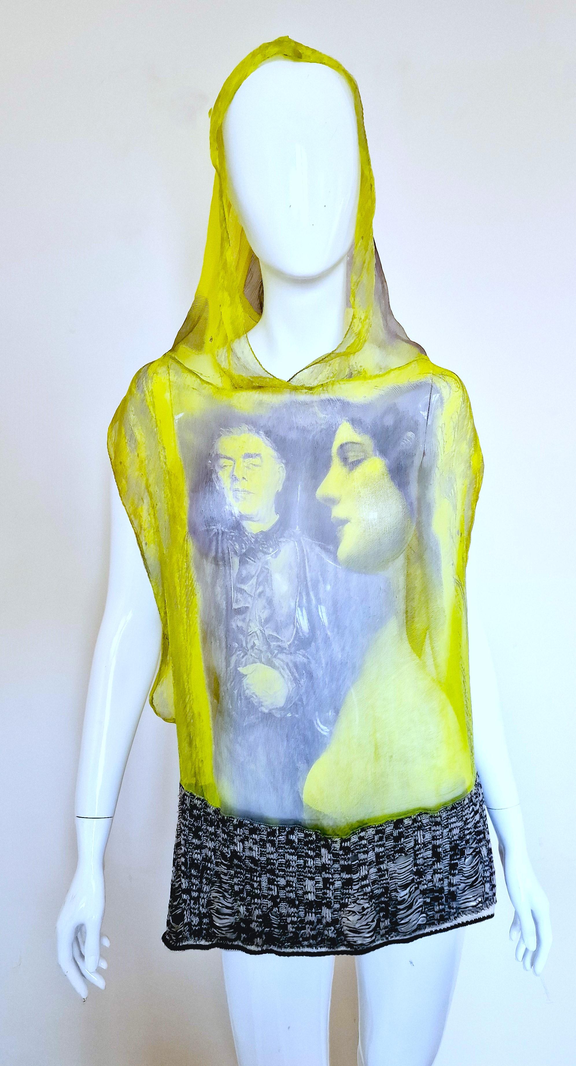 Jean Paul Gaultier - Robe t-shirt vintage en soie transparente pour hommes et femmes Excellent état - En vente à PARIS, FR