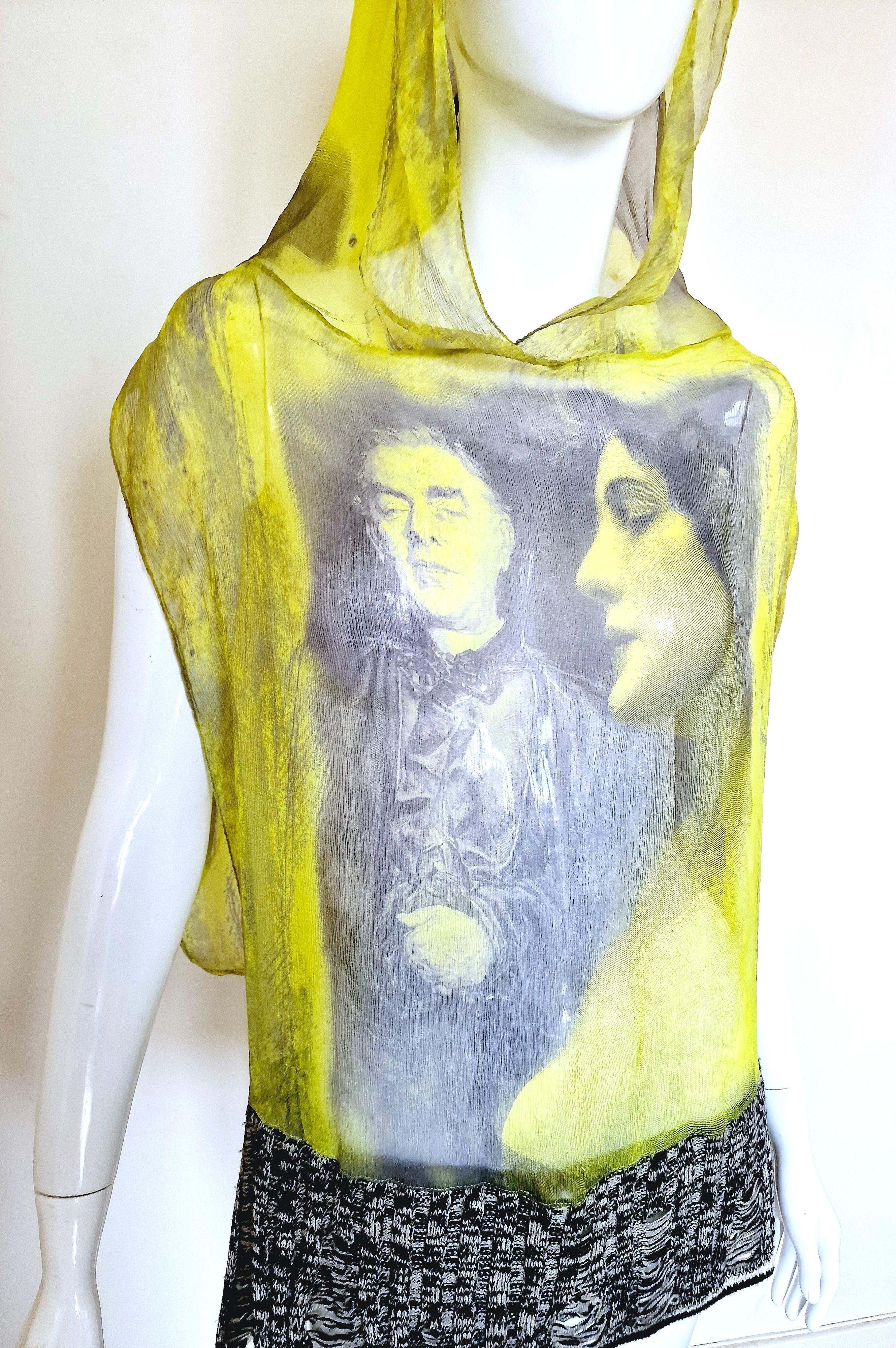 Women's or Men's Jean Paul Gaultier Erotic Transparent Silk Vintage Men Women Shirt Tee Top Dress